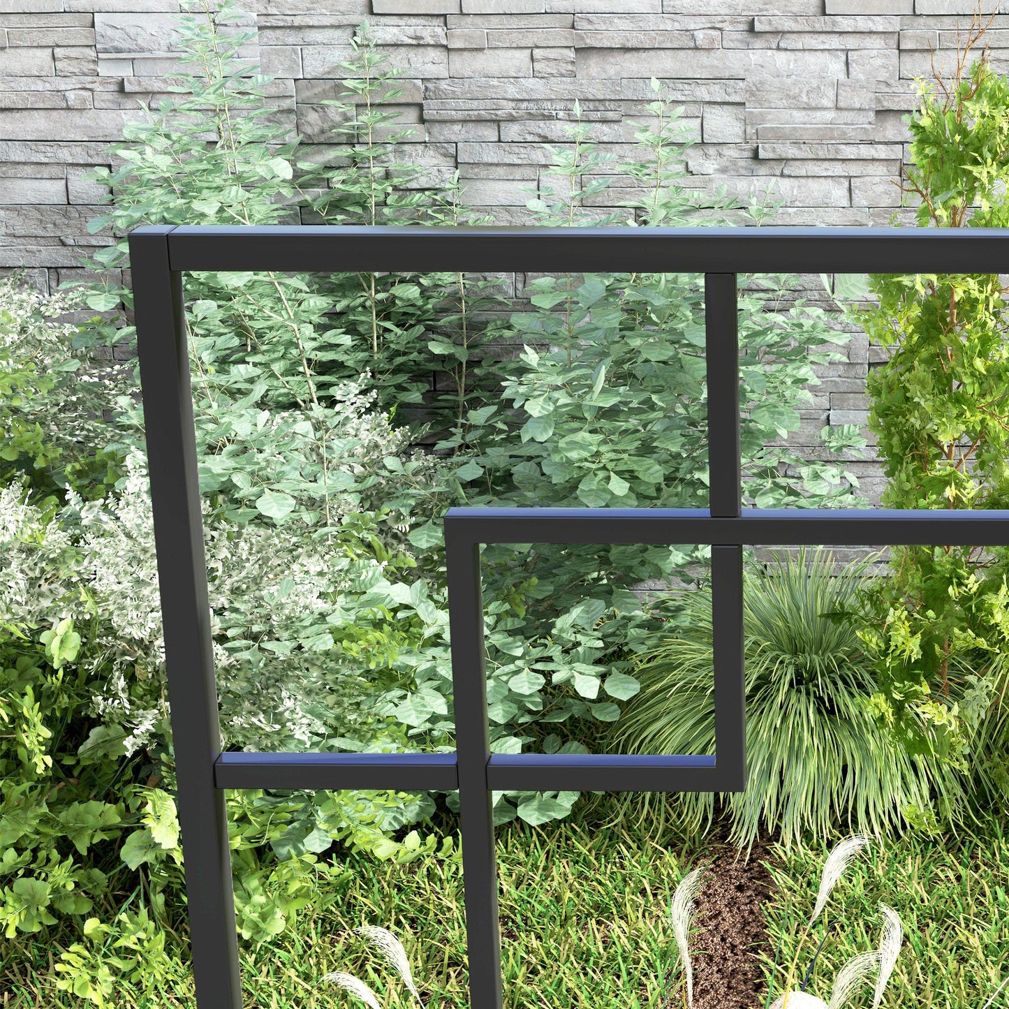 4 Pack Garden Trellis for Climbing Plants, Outdoor Metal Grid Panels for Roses, Vine Flower, Cucumber, Clematis, 72" Tall
