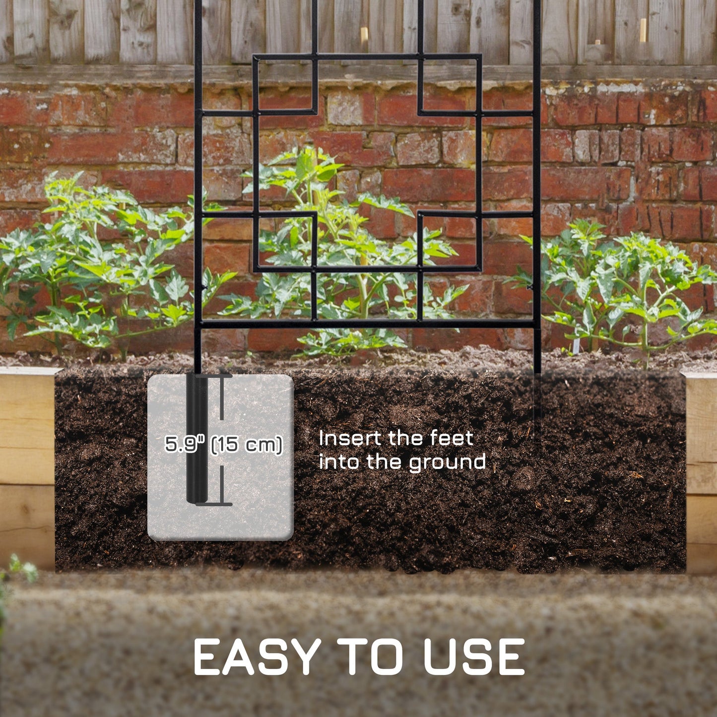 4 Pack Garden Trellis for Climbing Plants, Outdoor Metal Grid Panels for Roses, Vine Flower, Cucumber, Clematis, 72" Tall
