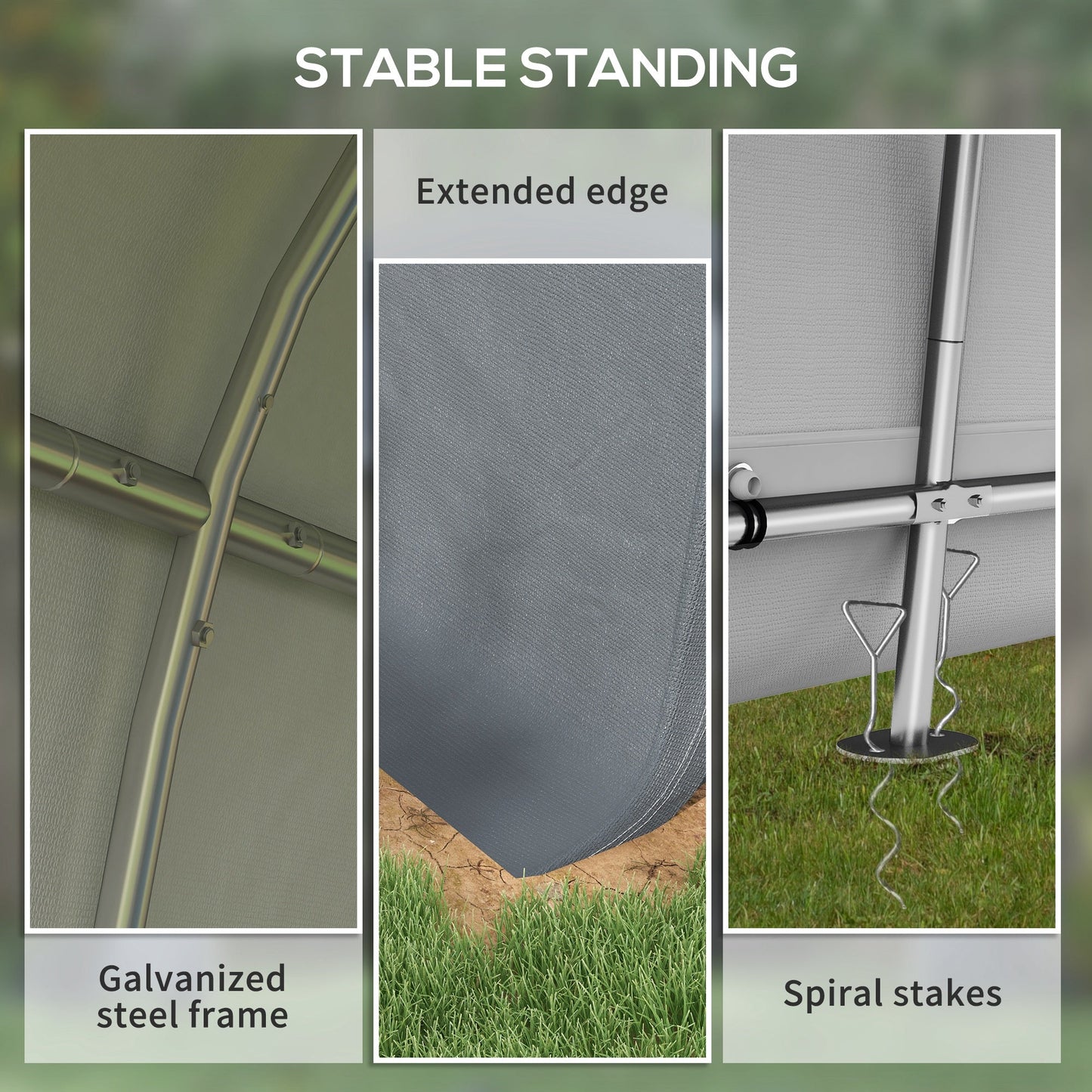 10' x 10' Garden Storage Tent, Heavy Duty Outdoor Shed, Waterproof Portable Shed Storage Shelter with Galvanized Steel Frame for Bike, Motorcycle, Garden Tools, Grey