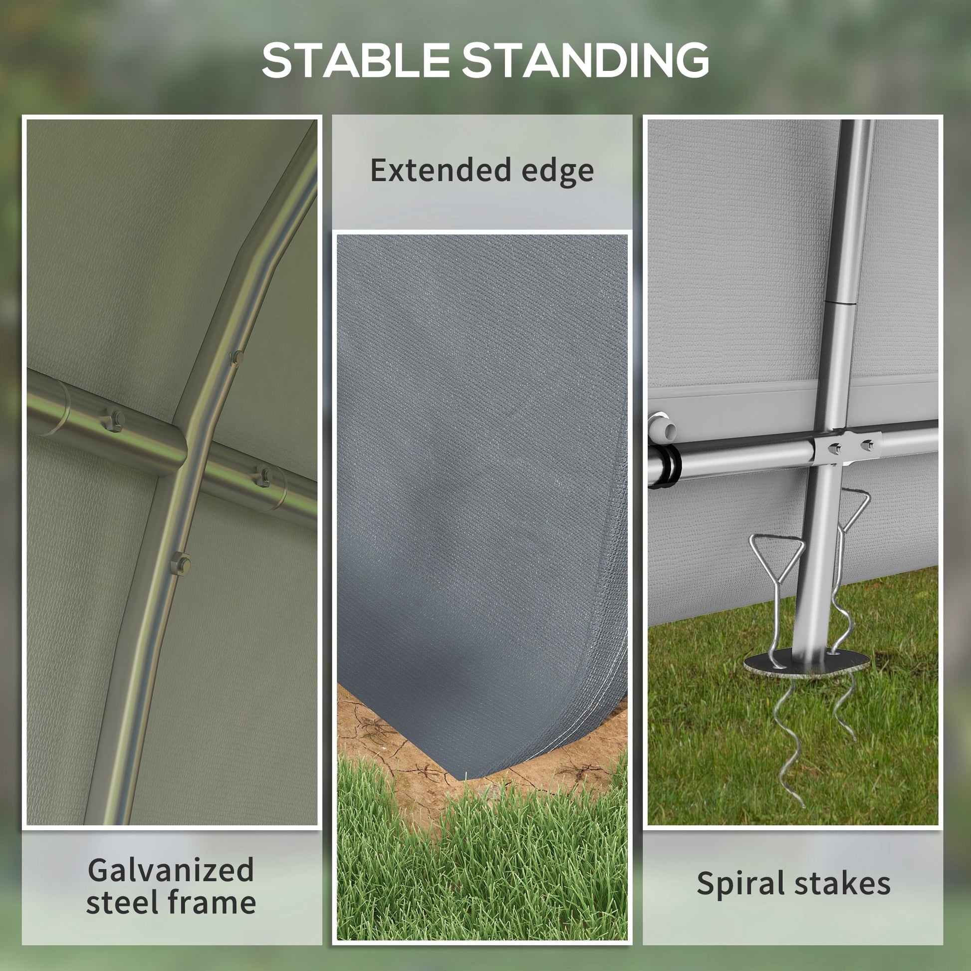 10' x 10' Garden Storage Tent, Heavy Duty Outdoor Shed, Waterproof Portable Shed Storage Shelter with Galvanized Steel Frame for Bike, Motorcycle, Garden Tools, Grey