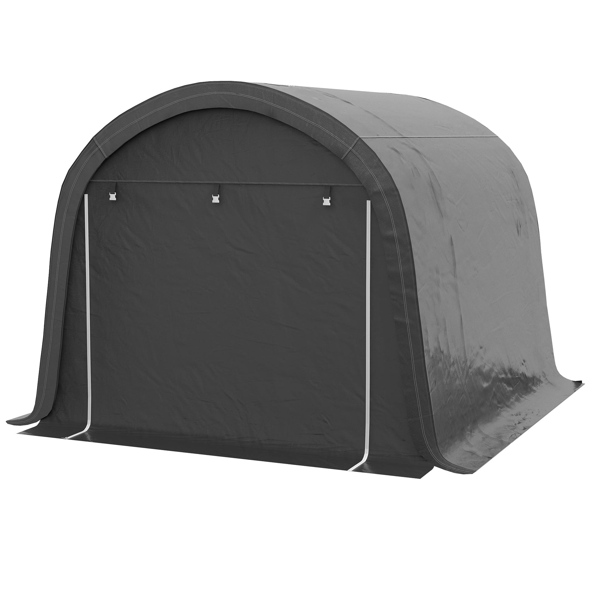 10' x 10' Garden Storage Tent, Heavy Duty Outdoor Shed, Waterproof Portable Shed Storage Shelter with Galvanized Steel Frame for Bike, Motorcycle, Garden Tools, Grey