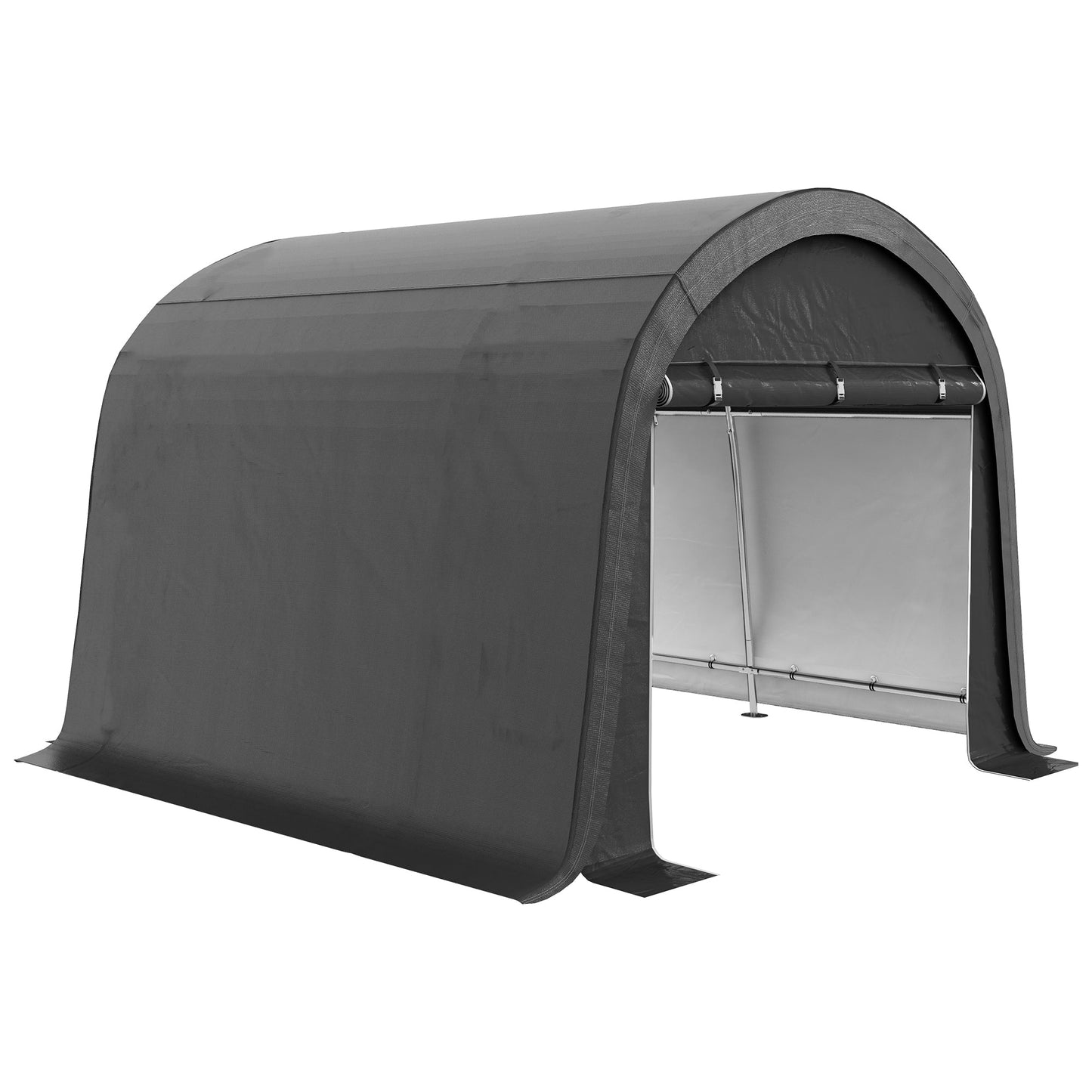 10' x 10' Garden Storage Tent, Heavy Duty Outdoor Shed, Waterproof Portable Shed Storage Shelter with Galvanized Steel Frame for Bike, Motorcycle, Garden Tools, Grey