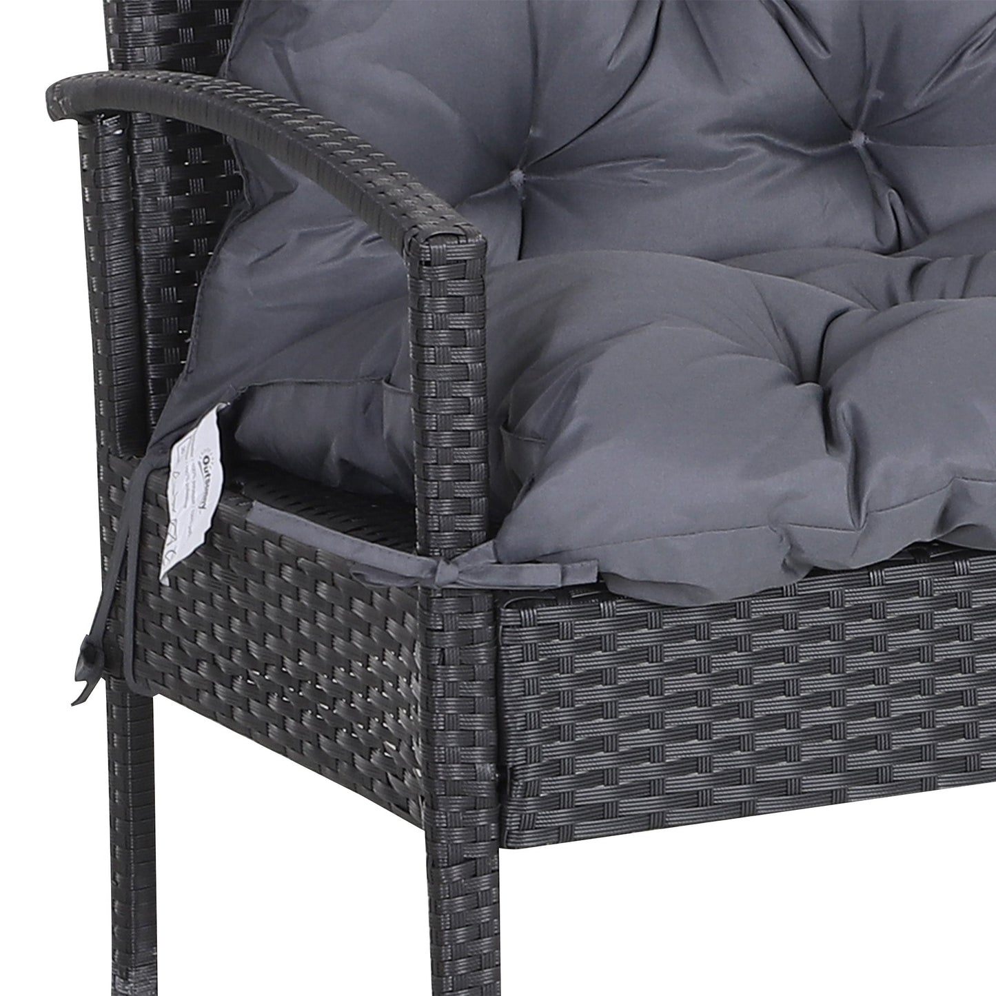 Porch Swing Cushion Garden Bench Cushion with Backrest, Non-Slip 2-seater Thick Pad, Swing Chair Mat Replacement for Indoor and Outdoor, 39.4" x 38.6", Dark Grey