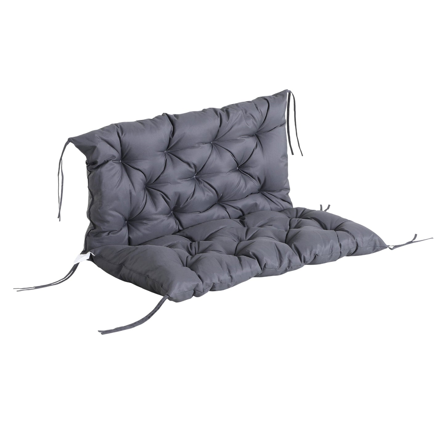Porch Swing Cushion Garden Bench Cushion with Backrest, Non-Slip 2-seater Thick Pad, Swing Chair Mat Replacement for Indoor and Outdoor, 39.4" x 38.6", Dark Grey
