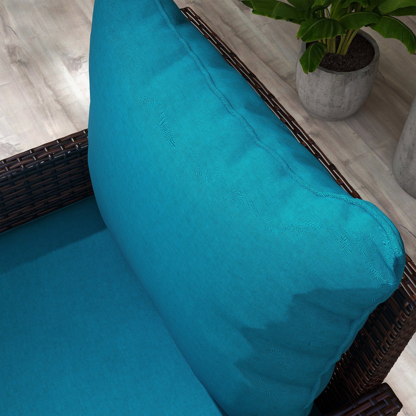 4-Piece Patio Chair Cushions Pillows with Backrest, Seat Replacement Patio Cushions Set for Indoor Outdoor Garden Furniture, Turquoise Green