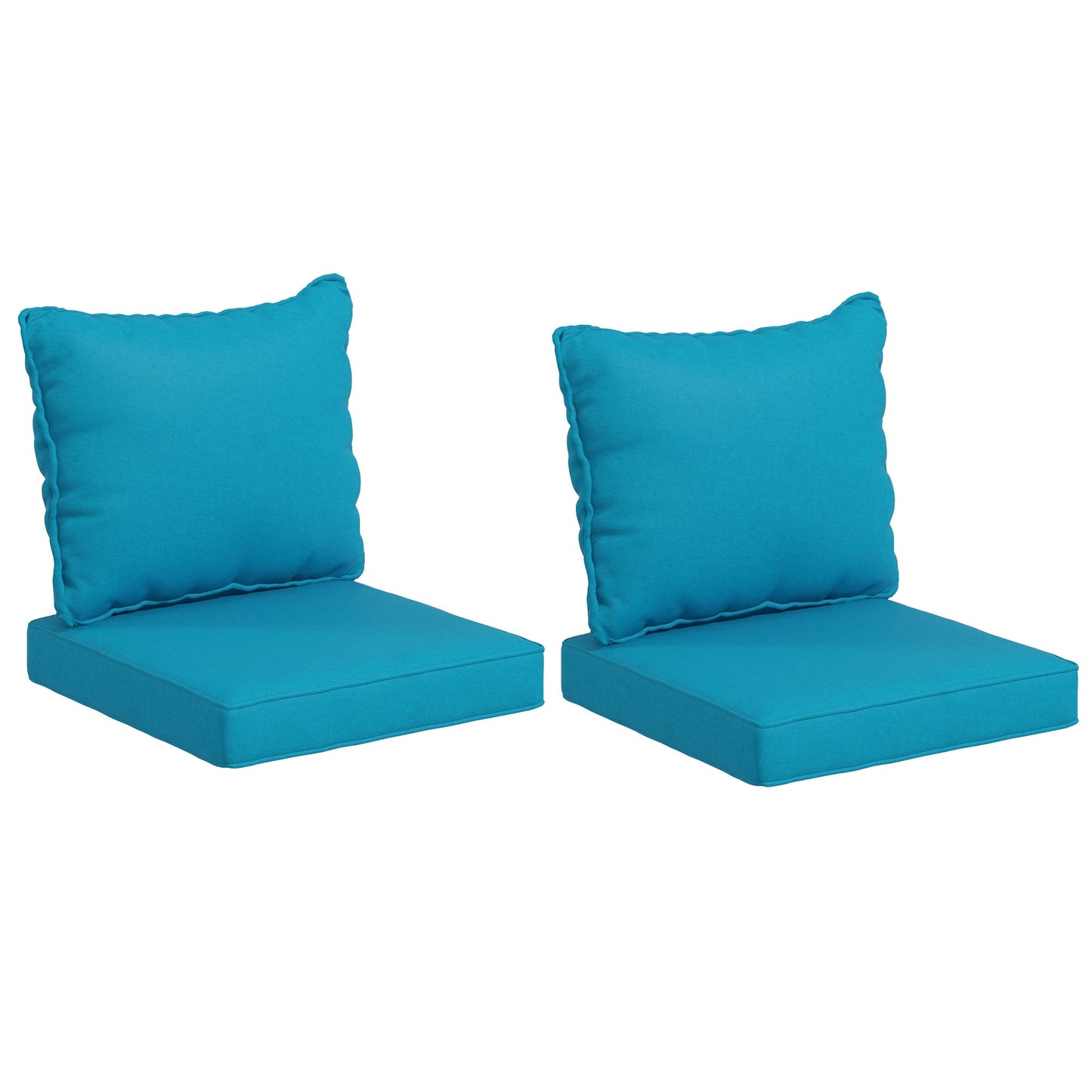 4-Piece Patio Chair Cushions Pillows with Backrest, Seat Replacement Patio Cushions Set for Indoor Outdoor Garden Furniture, Turquoise Green