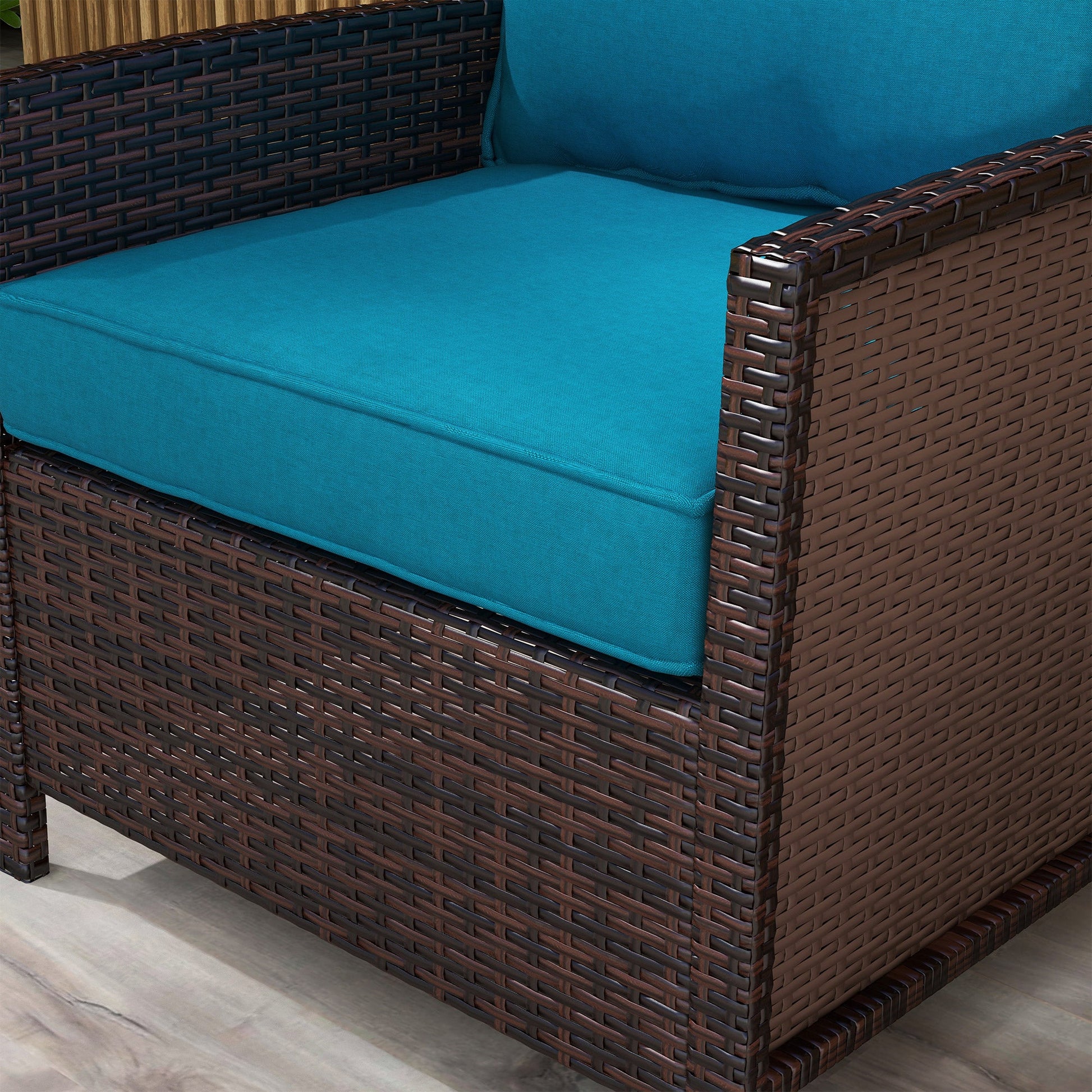 4-Piece Patio Chair Cushions Pillows with Backrest, Seat Replacement Patio Cushions Set for Indoor Outdoor Garden Furniture, Turquoise Green