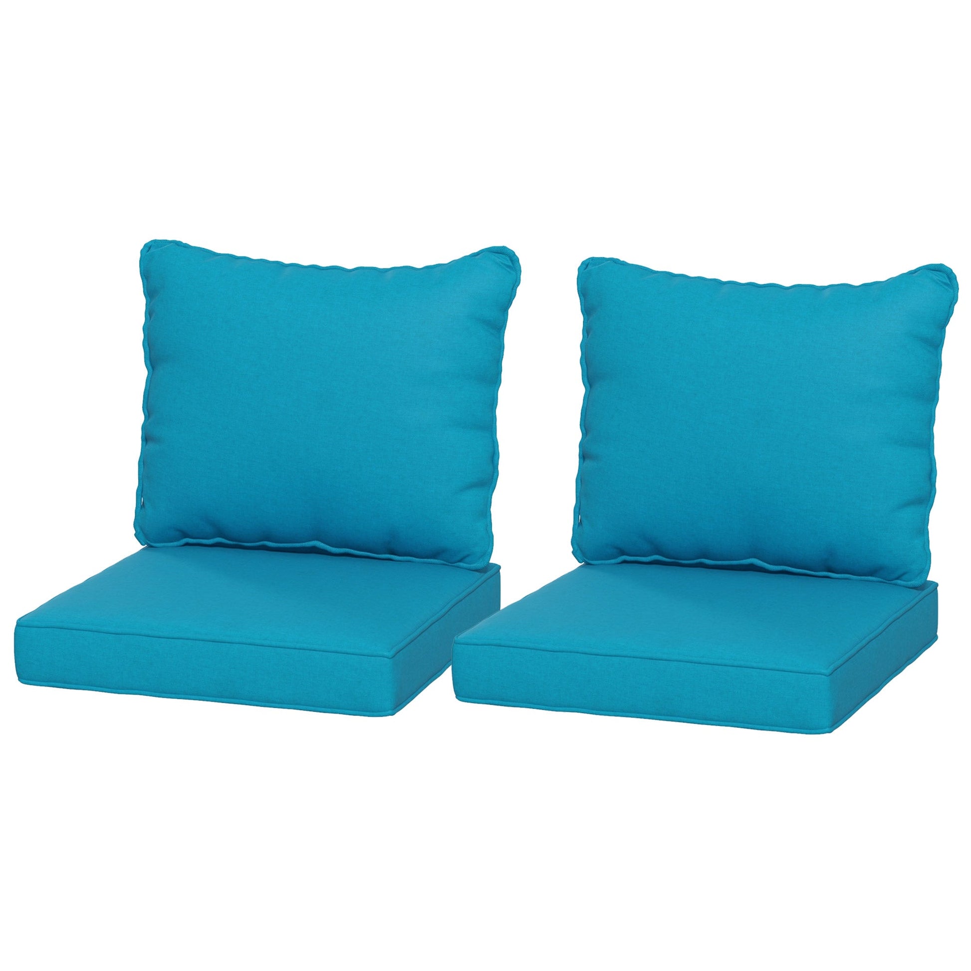 4-Piece Patio Chair Cushions Pillows with Backrest, Seat Replacement Patio Cushions Set for Indoor Outdoor Garden Furniture, Turquoise Green