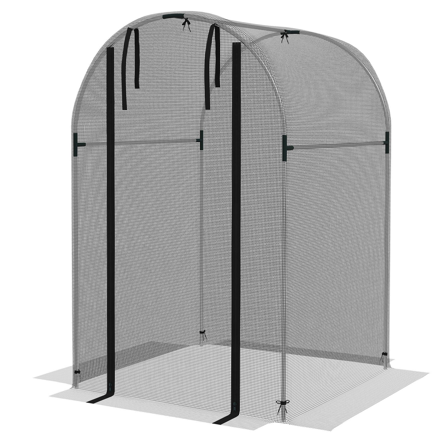 4' x 4' Crop Cage, Plant Protection Tent with Zippered Door and Galvanized Steel Frame, Fruit Cage Netting Cover for Garden, Yard, Lawn, Black