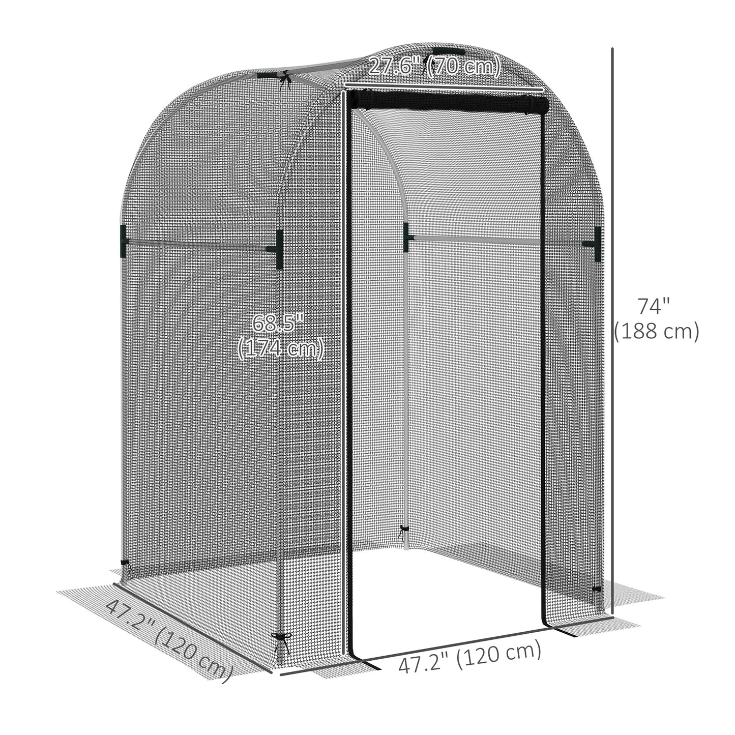 4' x 4' Crop Cage, Plant Protection Tent with Zippered Door and Galvanized Steel Frame, Fruit Cage Netting Cover for Garden, Yard, Lawn, Black