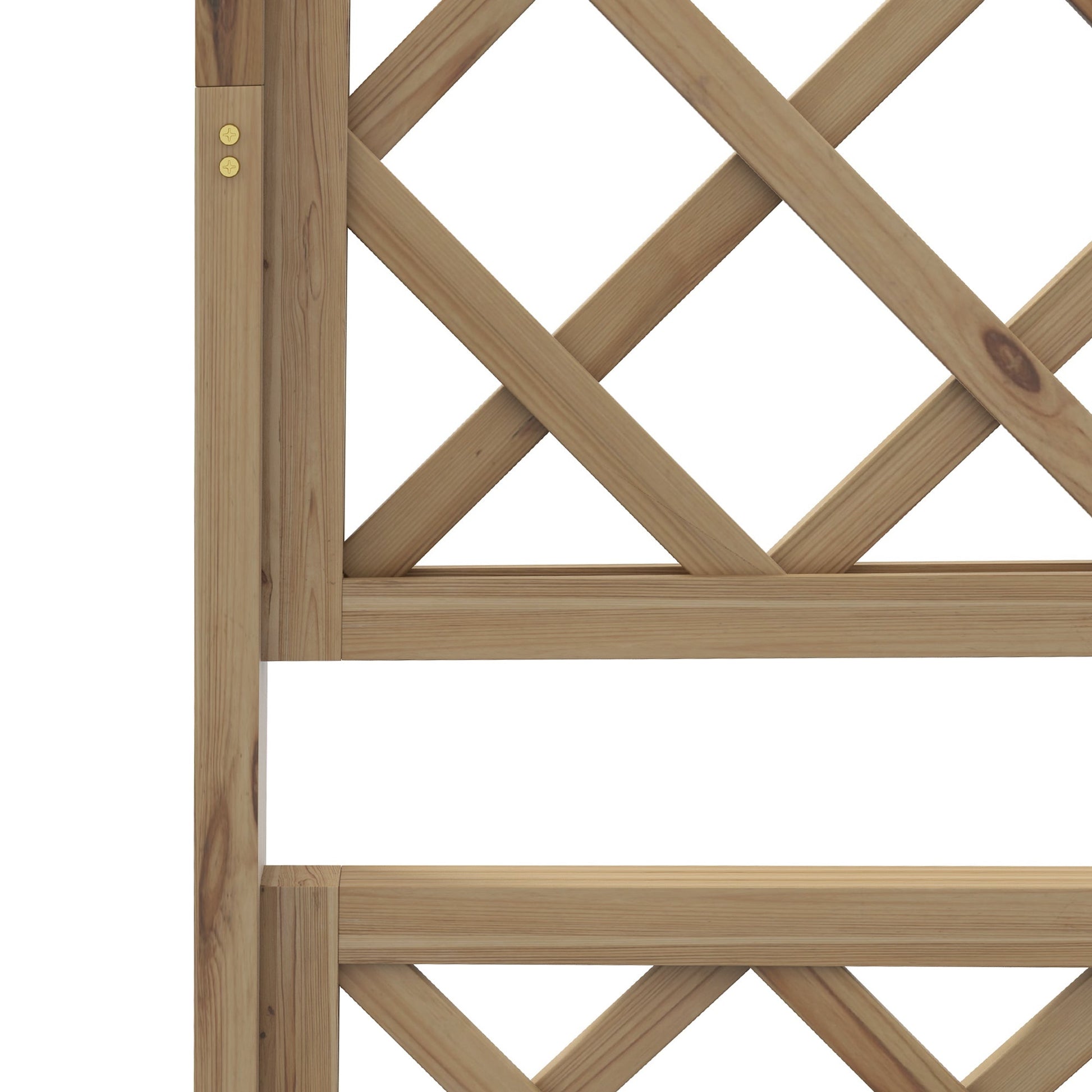 Raised Garden Bed, Wood Planter with Trellis for Vine Climbing, Privacy Screen Planter Box with Roof to Grow Flowers Vegetables Herbs for Backyard Patio Deck, Natural