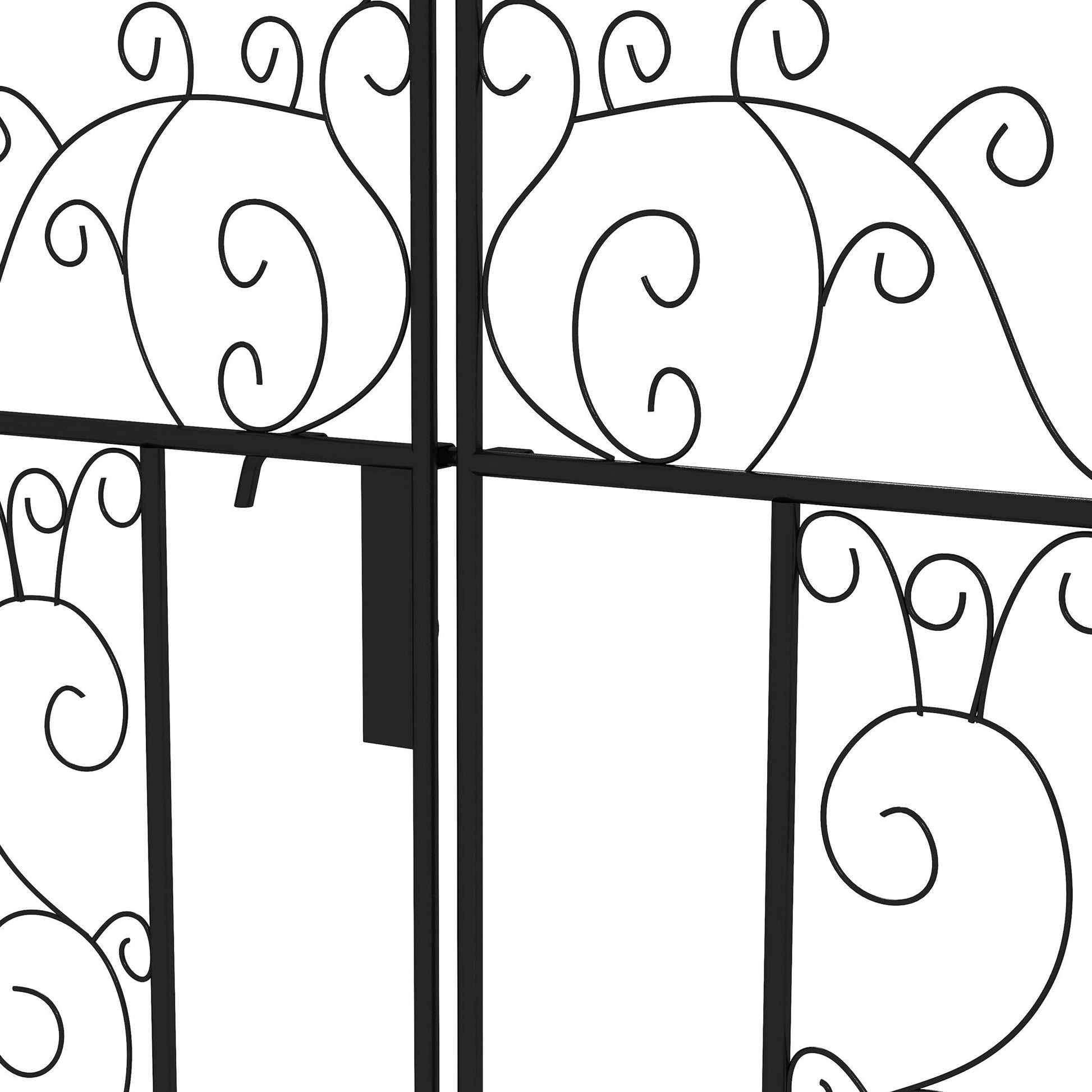 7.5FT Metal Garden Arch with Gate, Garden Arbor Trellis for Climbing Plants, Roses, Vines, Wedding Arch for Outdoor Garden, Lawn, Backyard, Black
