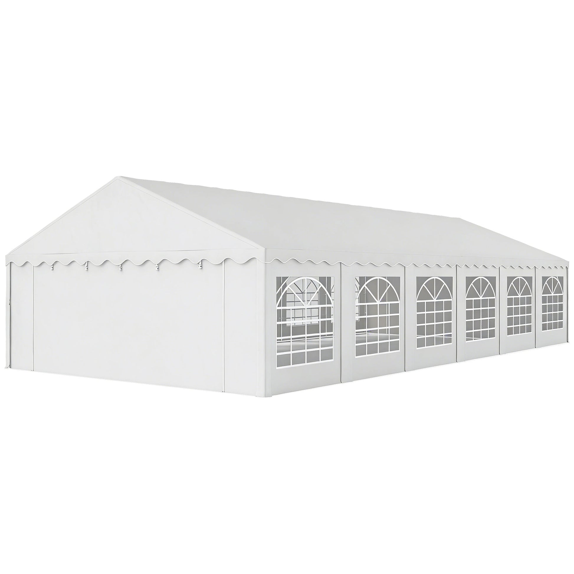 20' x 40' Heavy Duty Party Tent and Carport, Galvanized Outdoor Canopy Tent Event Tent with Removable Window Sidewalls for Parties, Wedding, Events, BBQ, White