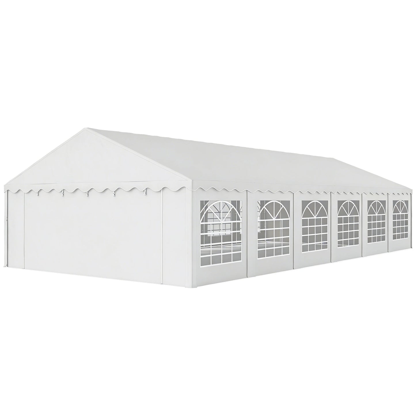 20' x 40' Heavy Duty Party Tent and Carport, Galvanized Outdoor Canopy Tent Event Tent with Removable Window Sidewalls for Parties, Wedding, Events, BBQ, White