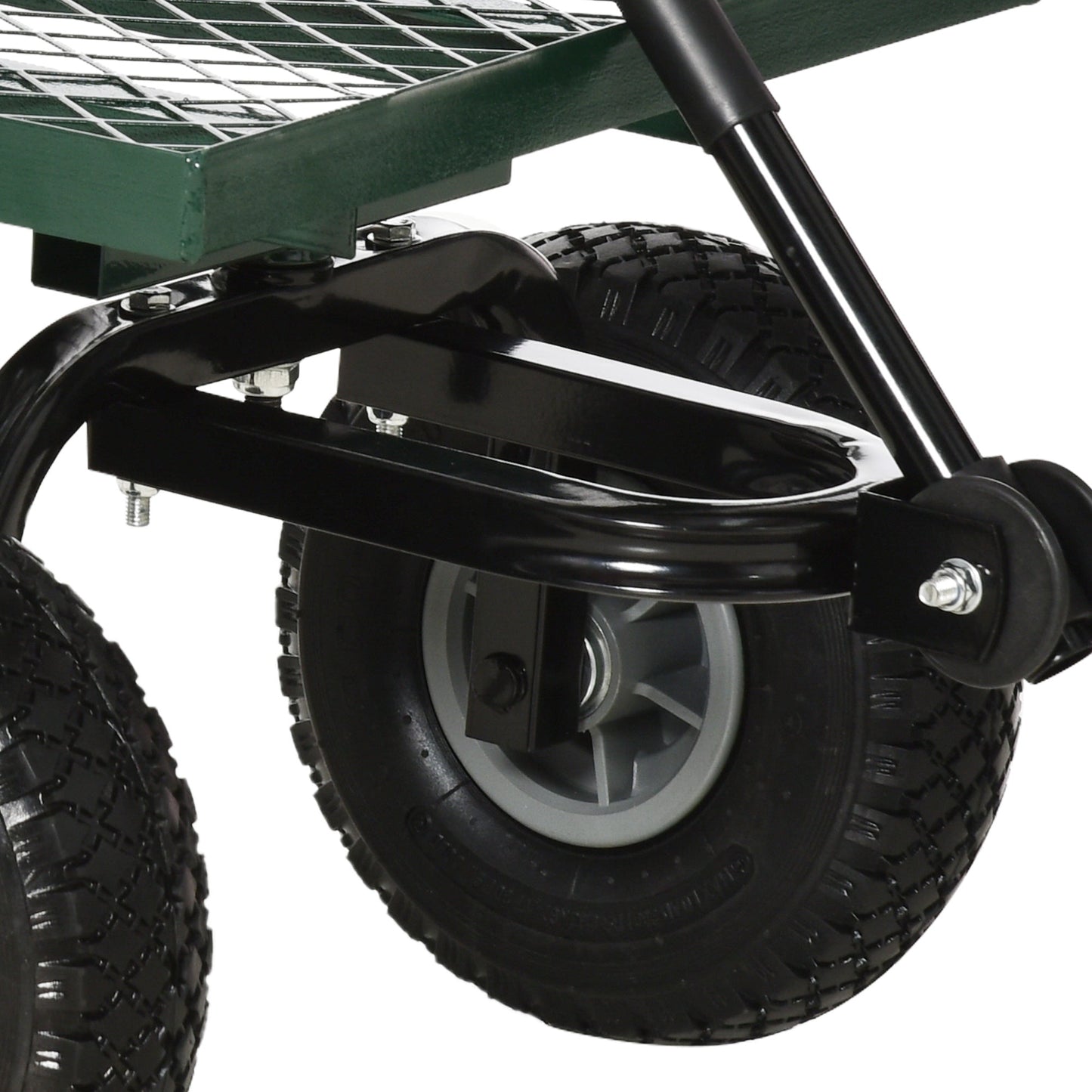 Heavy Duty Garden Wagon Cart, Utility Wagon Cart with Metal Frame, 10" Wheels and 180° Rotating Handle, 330 lbs Capacity, for Garden, Beach, Lawn, Black