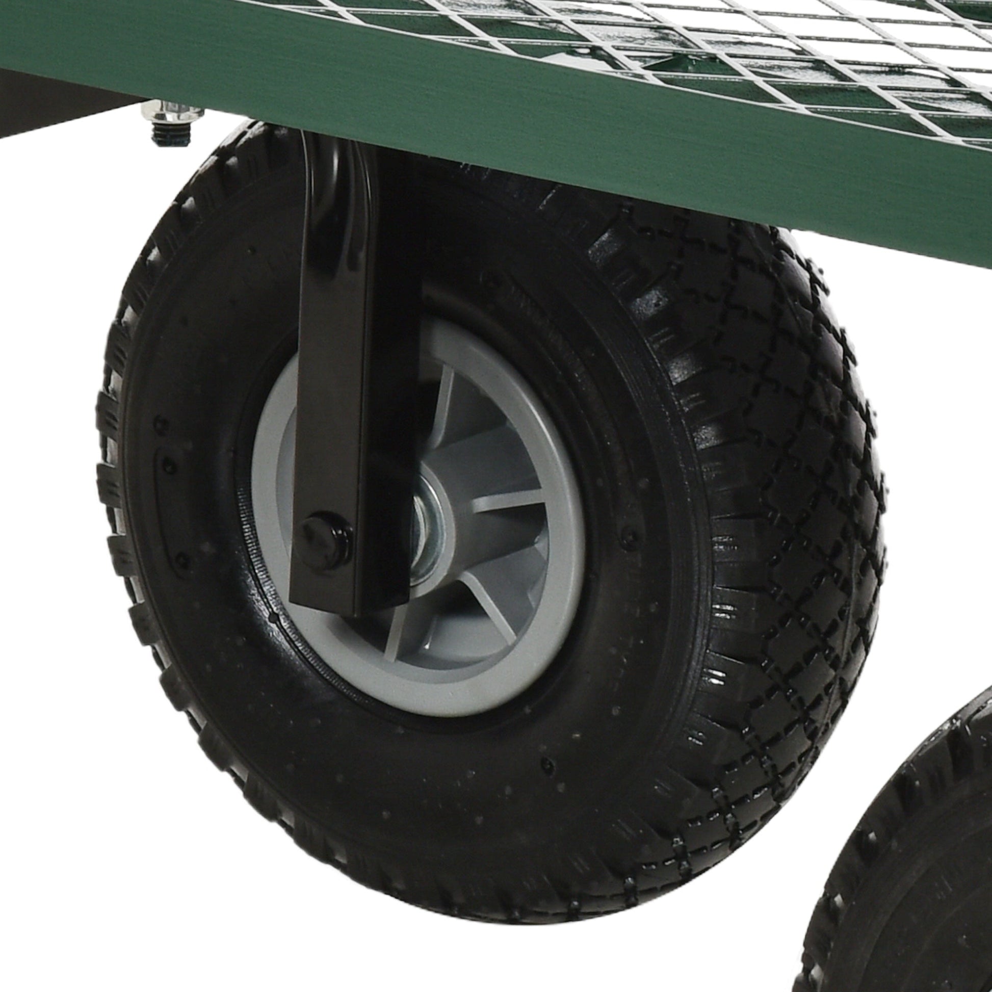 Heavy Duty Garden Wagon Cart, Utility Wagon Cart with Metal Frame, 10" Wheels and 180° Rotating Handle, 330 lbs Capacity, for Garden, Beach, Lawn, Black