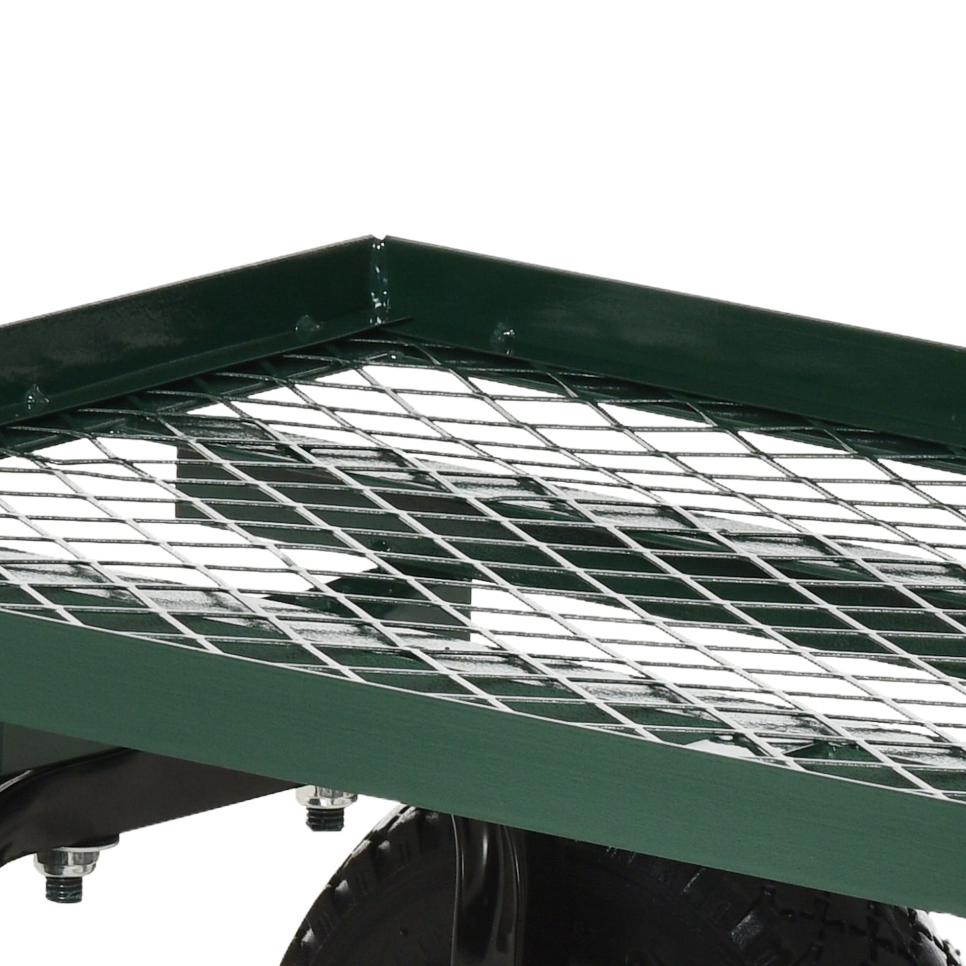 Heavy Duty Garden Wagon Cart, Utility Wagon Cart with Metal Frame, 10" Wheels and 180° Rotating Handle, 330 lbs Capacity, for Garden, Beach, Lawn, Black