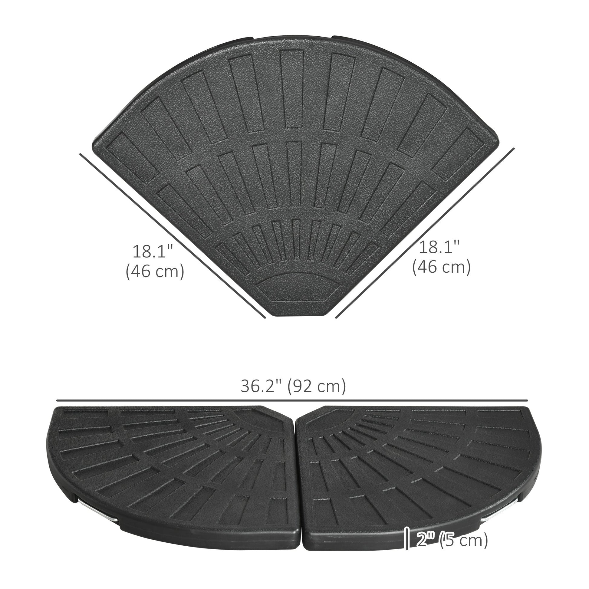 2-Piece Umbrella Weights for Cantilever Parasols with Handles, Heavy Duty Umbrella Base Weights for Cross Base, Black