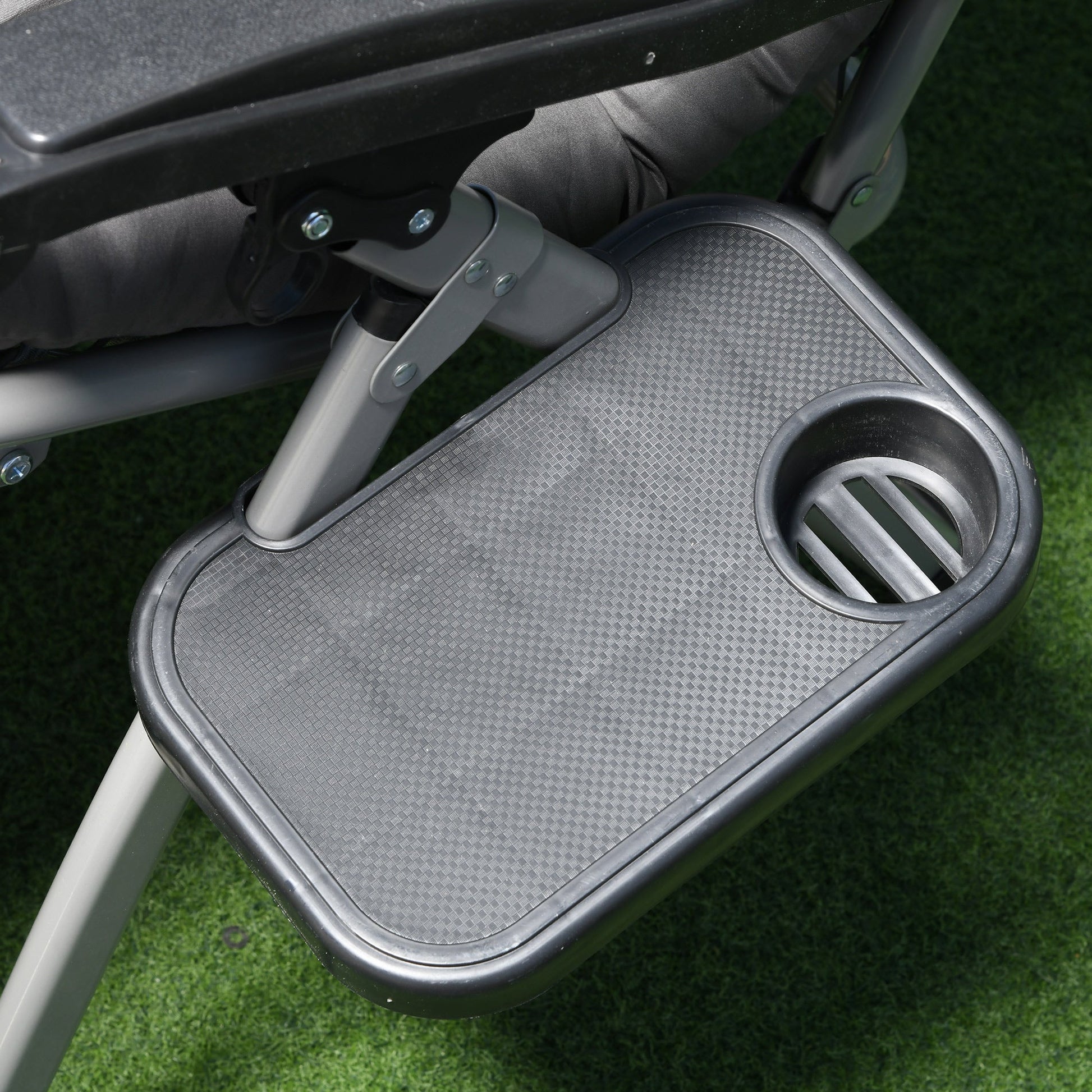 Reclining Zero Gravity Chair with Adjustable Backrest, Folding Garden Sun Lounger with Removable Cushion and Headrest, Dark Grey
