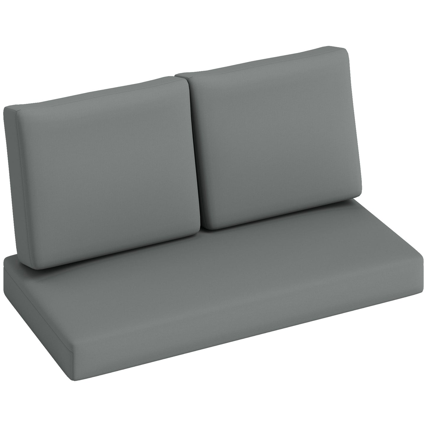 2 Seater 5" Thick Outdoor Seat Cushions with 7" Backrest, Loveseat Outdoor Furniture Cushions, Fade-Resistant Replacement Patio Cushions for Indoor Outdoor, Light Grey