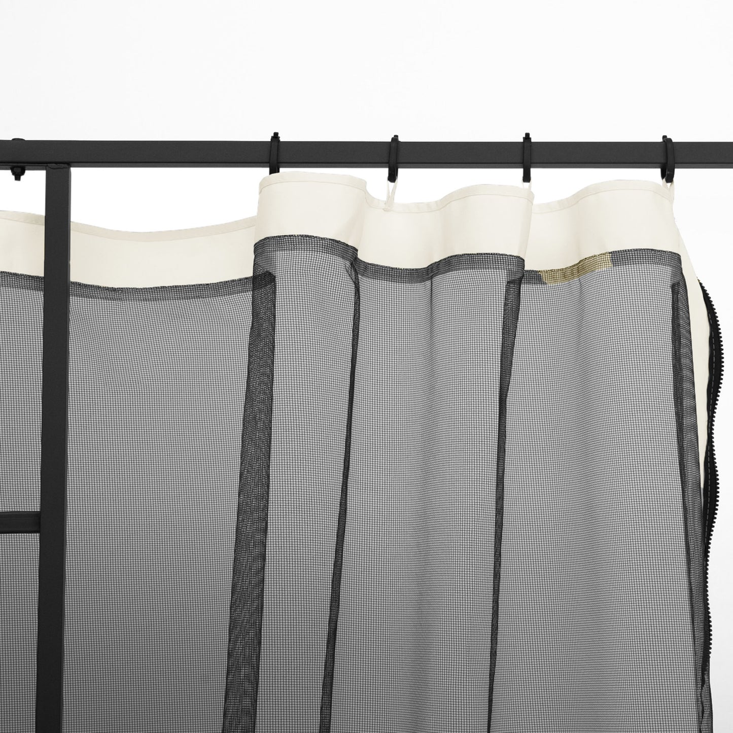 Replacement Mosquito Netting for Gazebo 10' x 10' Black Screen Walls for Canopy with Zippers for Parties and Outdoor Activities, White