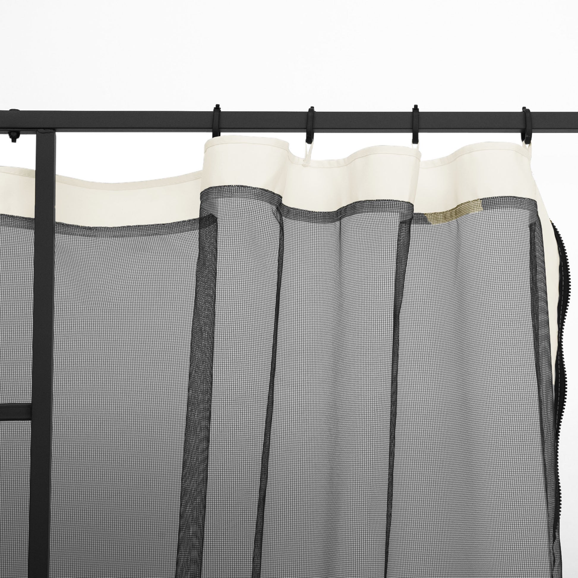 Replacement Mosquito Netting for Gazebo 10' x 10' Black Screen Walls for Canopy with Zippers for Parties and Outdoor Activities, White