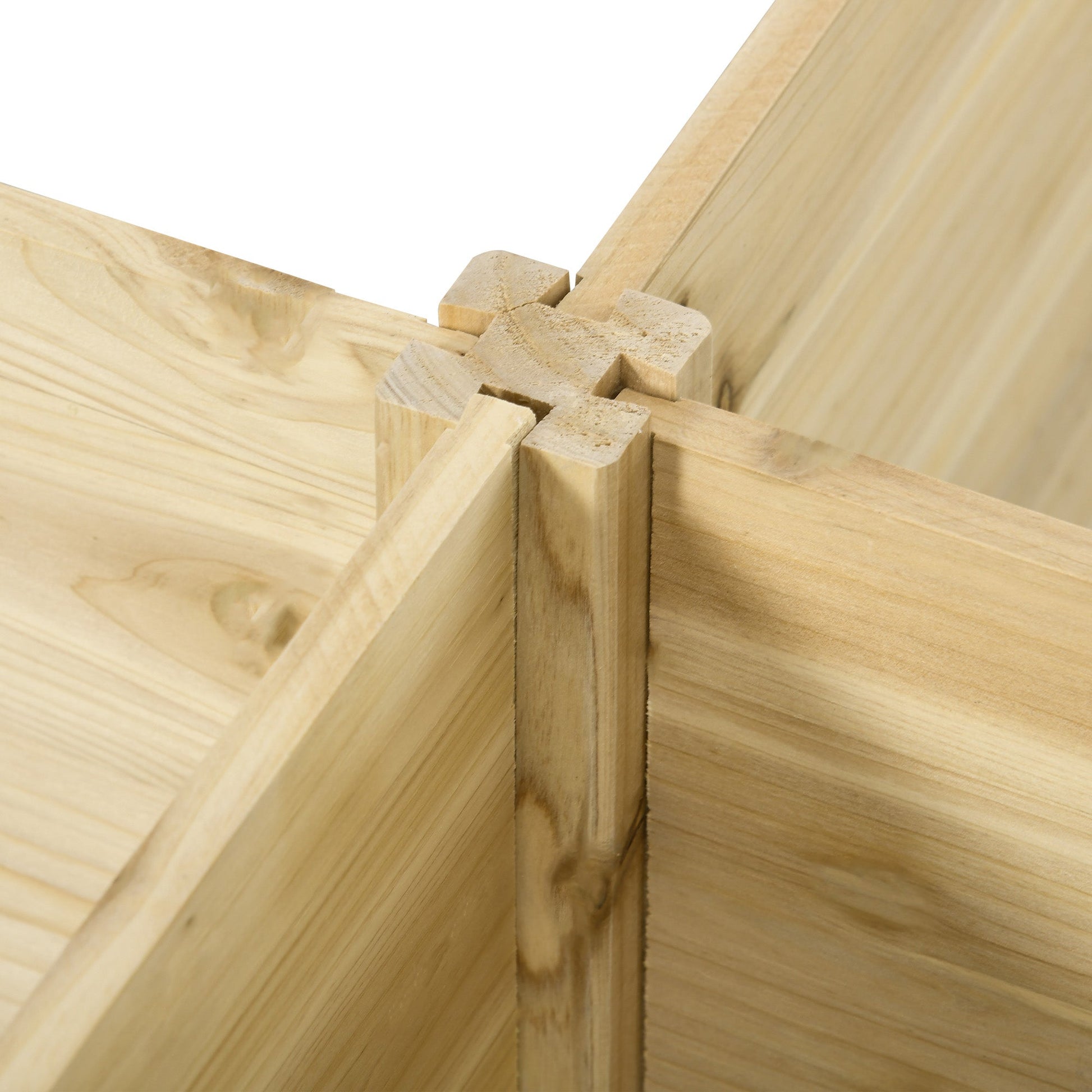 DIY 5-box Wooden Raised Garden Bed Kit with Open Bottom, Outdoor Elevated Planter Box for Outdoor Plants, Vegetables, Flowers, Herbs, Natural Wood