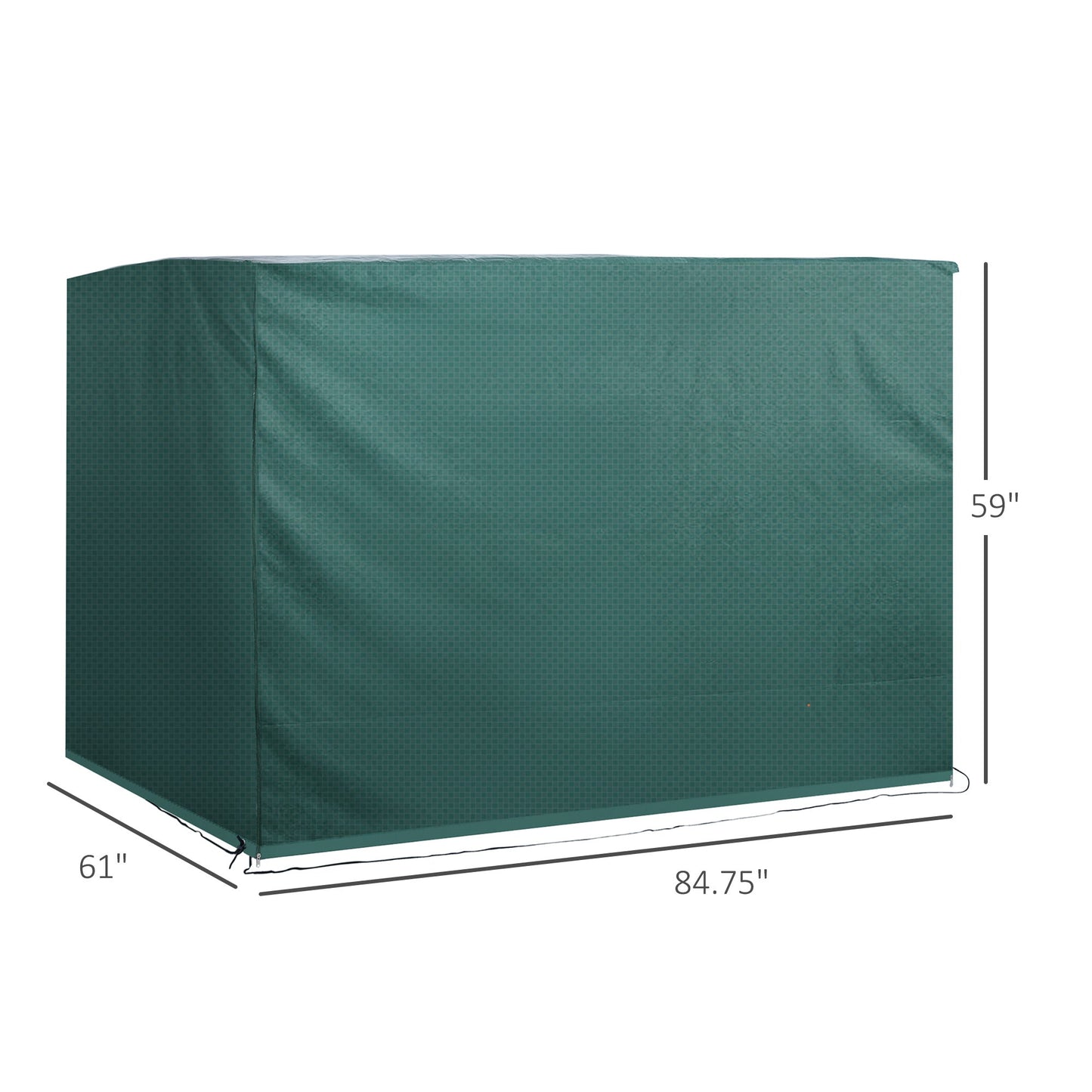 3-Seater Patio Swing Cover, Outdoor Garden Furniture Protection Hammock Glider Cover, Waterproof Dustproof Windproof, 85" x 61" x 59", Dark Green