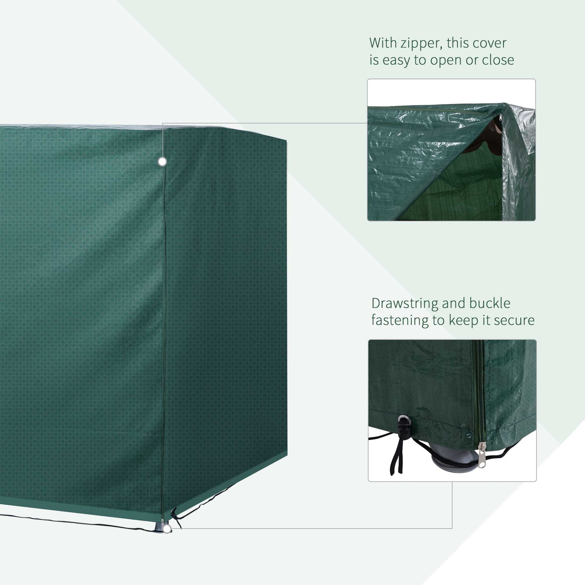 3-Seater Patio Swing Cover, Outdoor Garden Furniture Protection Hammock Glider Cover, Waterproof Dustproof Windproof, 85" x 61" x 59", Dark Green