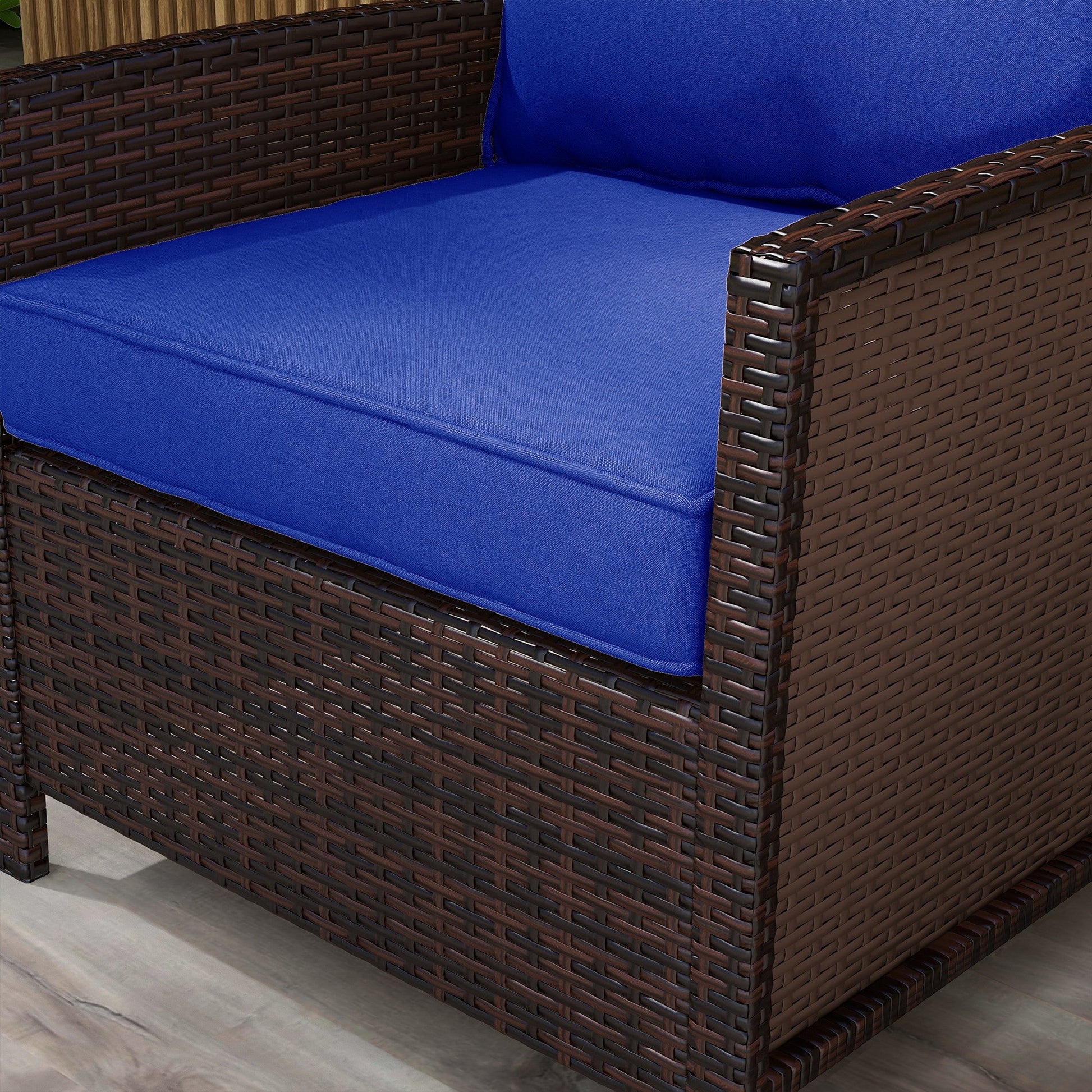 4-Piece Patio Chair Cushions Pillows with Backrest, Seat Replacement Patio Cushions Set for Indoor Outdoor Garden Furniture, Navy Blue