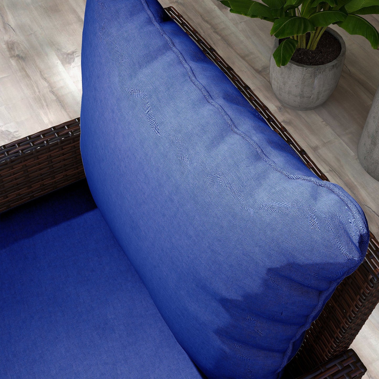 4-Piece Patio Chair Cushions Pillows with Backrest, Seat Replacement Patio Cushions Set for Indoor Outdoor Garden Furniture, Navy Blue