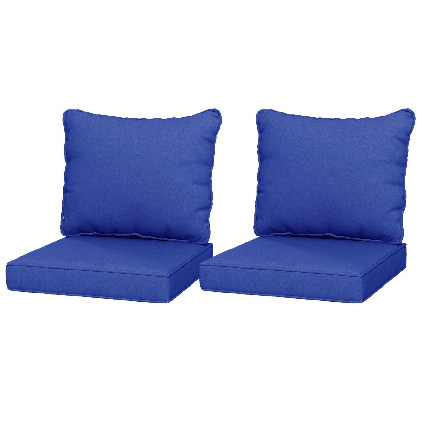 4-Piece Patio Chair Cushions Pillows with Backrest, Seat Replacement Patio Cushions Set for Indoor Outdoor Garden Furniture, Navy Blue