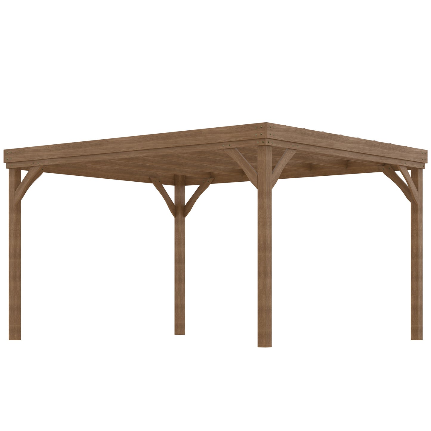 10' x 12' Outdoor Pergola, Wood Gazebo Grape Trellis with Stable Structure and Concrete Anchors, for Climbing Plant Support, Garden, Patio, Backyard, Deck, Brown