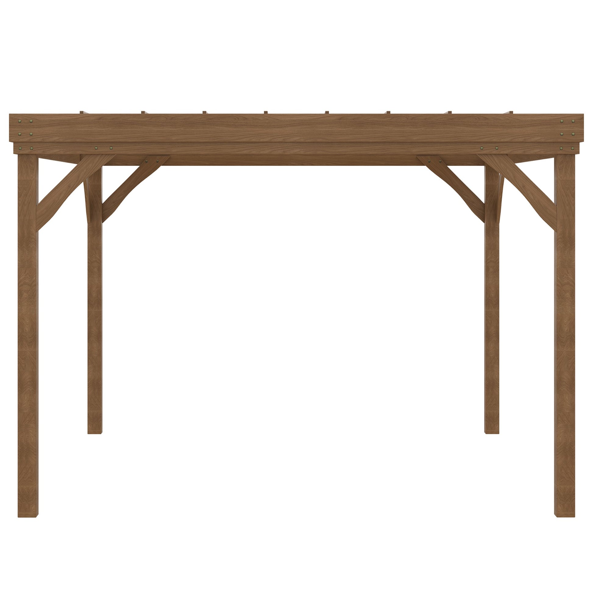 10' x 12' Outdoor Pergola, Wood Gazebo Grape Trellis with Stable Structure and Concrete Anchors, for Climbing Plant Support, Garden, Patio, Backyard, Deck, Brown