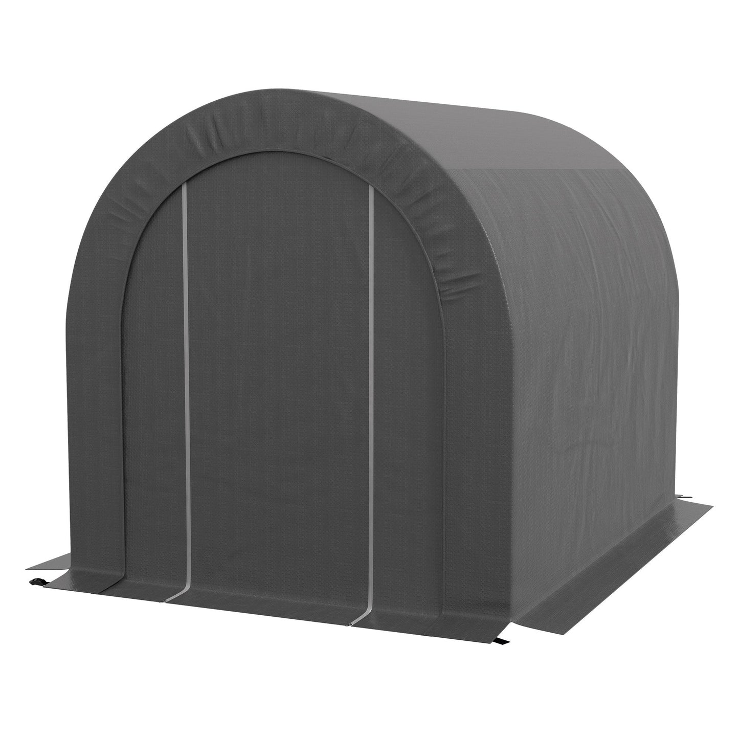 6' x 8' Outdoor Storage Shed Tent, Portable Shed with Galvanised Steel Frame and ZIipper Roll-up Door, Bike Shed Motorcycle Shelter for Patio Garden Tools, Dark Grey
