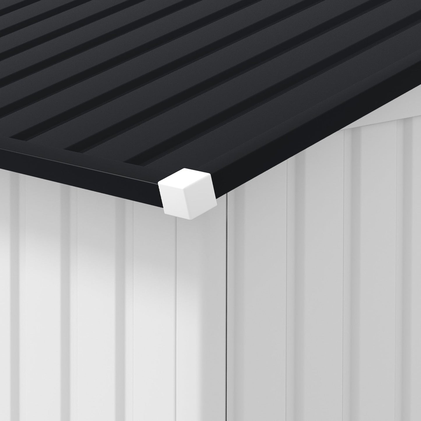 11' x 13' Garden Storage Shed with Foundation Kit, Metal Tool Storage House with Double Doors for Outdoor Patio Yard, White