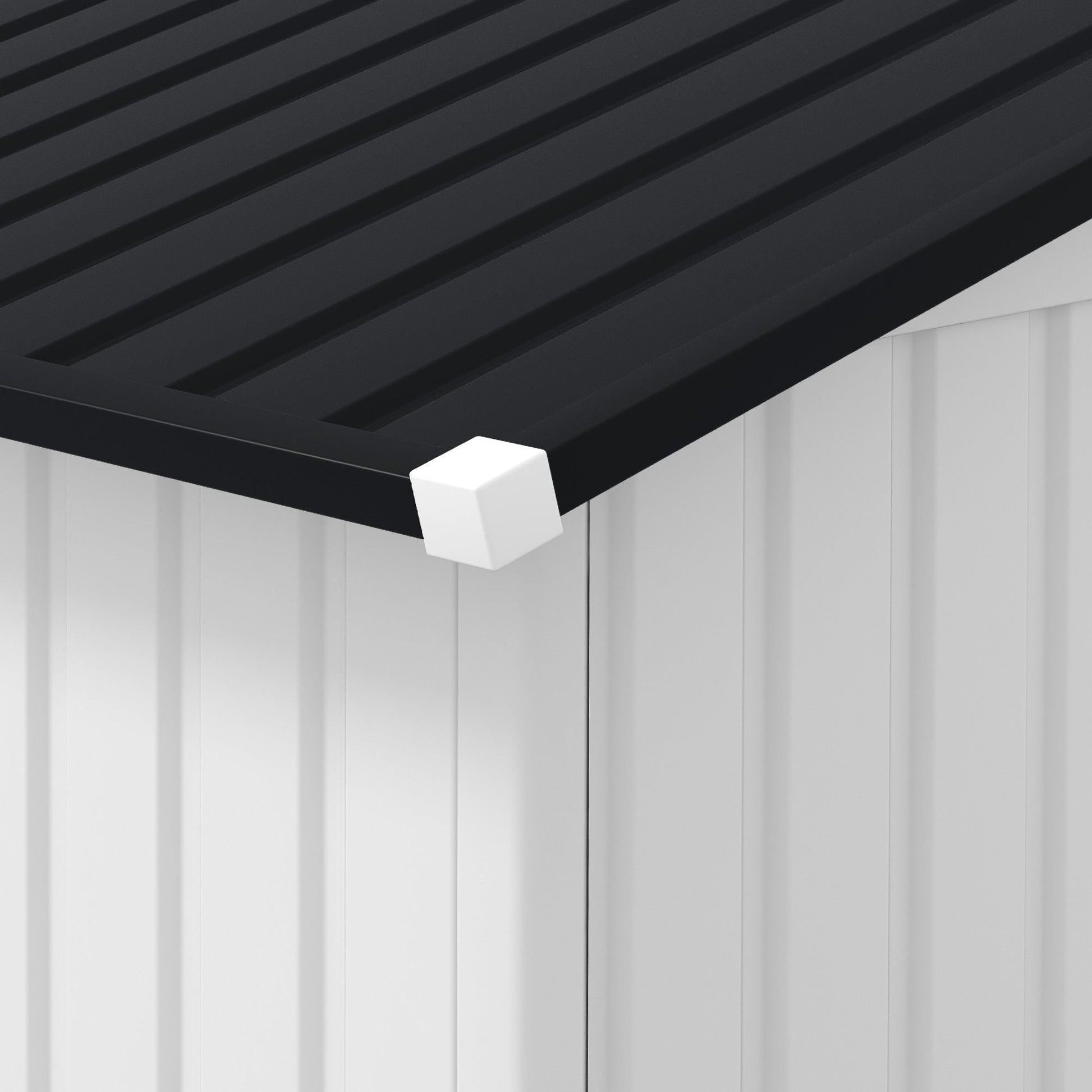 11' x 13' Garden Storage Shed with Foundation Kit, Metal Tool Storage House with Double Doors for Outdoor Patio Yard, White