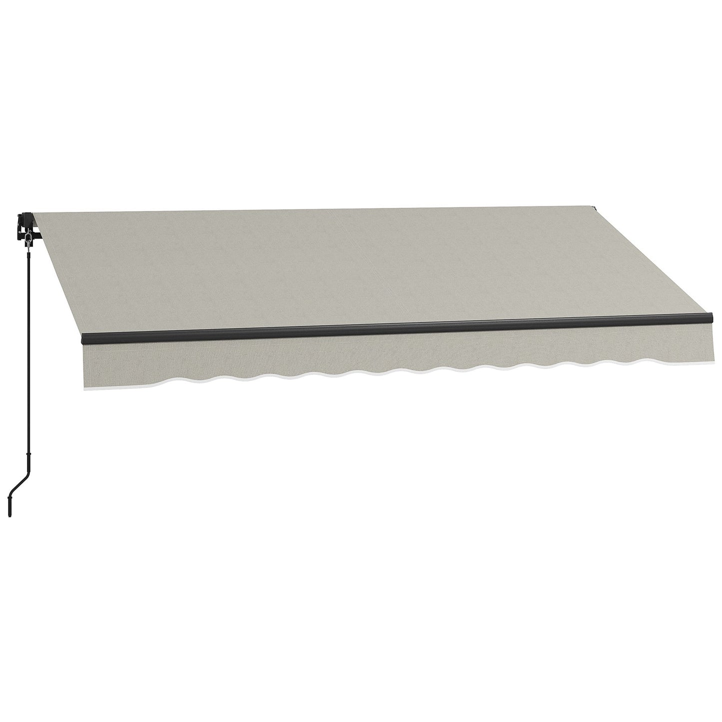  10' x 8' Retractable Awning, Patio Awning Sunshade Shelter with Manual Crank Handle, 280gsm UV Resistant Fabric and Aluminum Frame, for Balcony, Yard, Light Grey