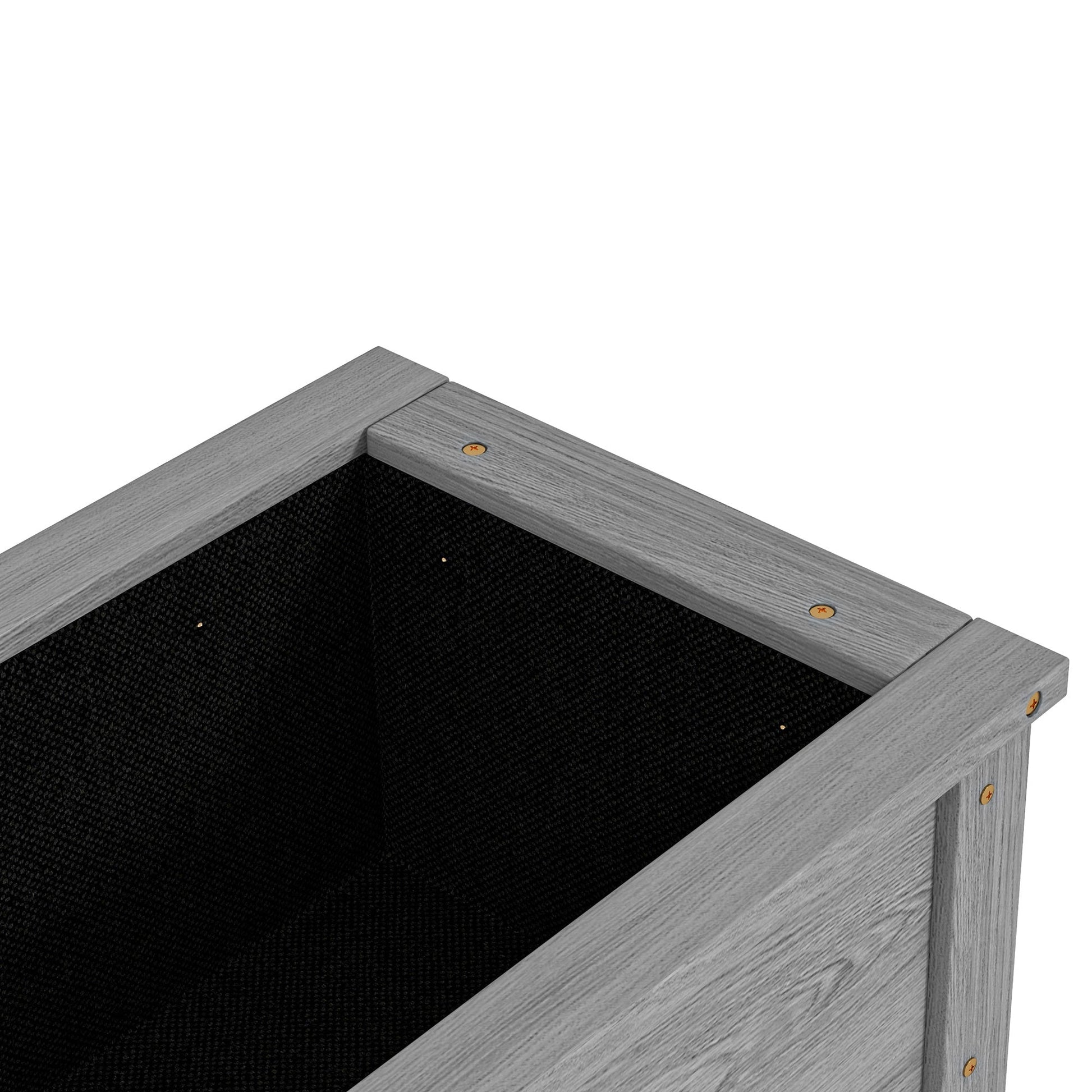 Wooden Raised Garden Bed Standing Elevated Planter Box with Storage Shelf for Flowers, Vegetables, and Herbs, 36" x 16" x 32", Grey