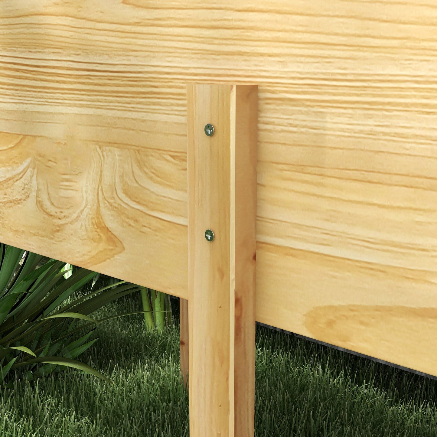 Wooden Raised Garden Bed Planter with Bed Liner and Drain Holes, Large Elevated Planter Box with Legs for Vegetables Flowers Herbs, Outdoor and Indoor, 7.4' x 1.8' x 2.6'