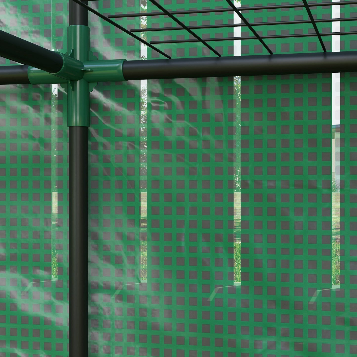 Lean-to Mini Greenhouse with 3 Tier Shelves, Portable Garden Hot House with 2 Roll-Up Doors for Indoor Outdoor, 56.7"x18.9"x59.8", Green
