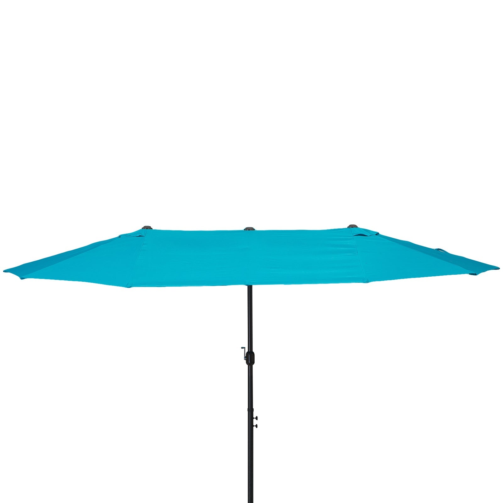 15ft Double-sided Patio Umbrella with Twin Canopy, Extra Large Outdoor Parasol with Crank for Pool, Deck, Market, Sky Blue