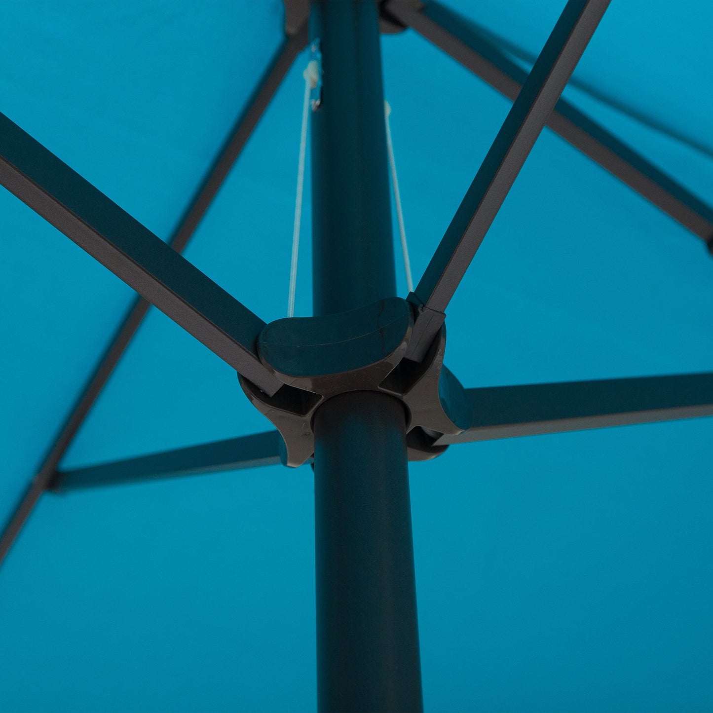 15ft Double-sided Patio Umbrella with Twin Canopy, Extra Large Outdoor Parasol with Crank for Pool, Deck, Market, Sky Blue