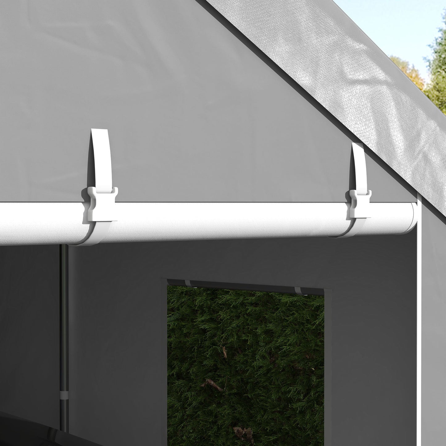 10' x 20' Carport Portable Garage, Heavy Duty Car Port Canopy with 2 Roll-up Doors & 6 Ventilated Windows for Car, Truck, Boat, Garden Tools