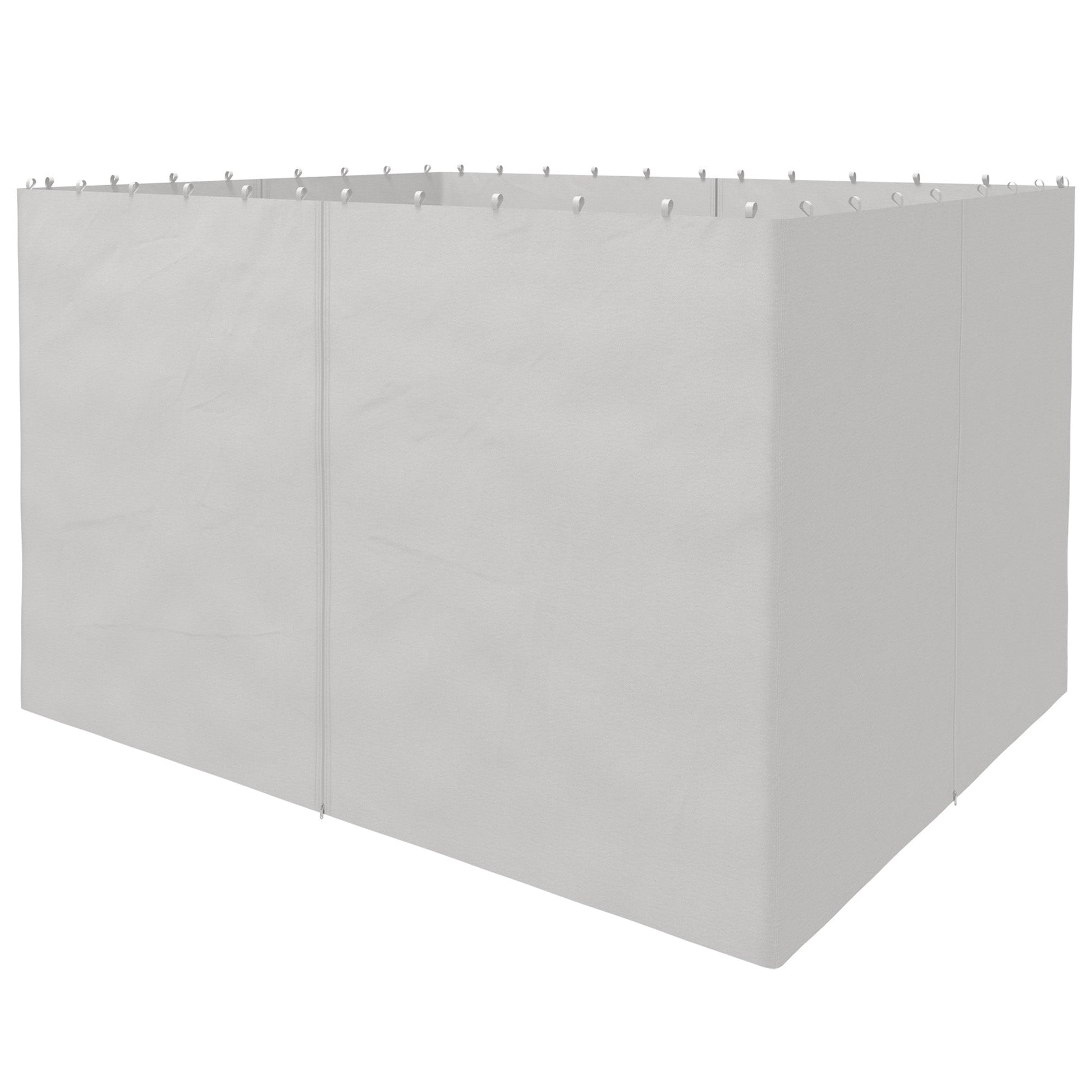 10' x 12' Universal Gazebo Sidewall Set with 4 Panels, Hooks/C-Rings Included for Pergolas & Cabanas, Light Grey