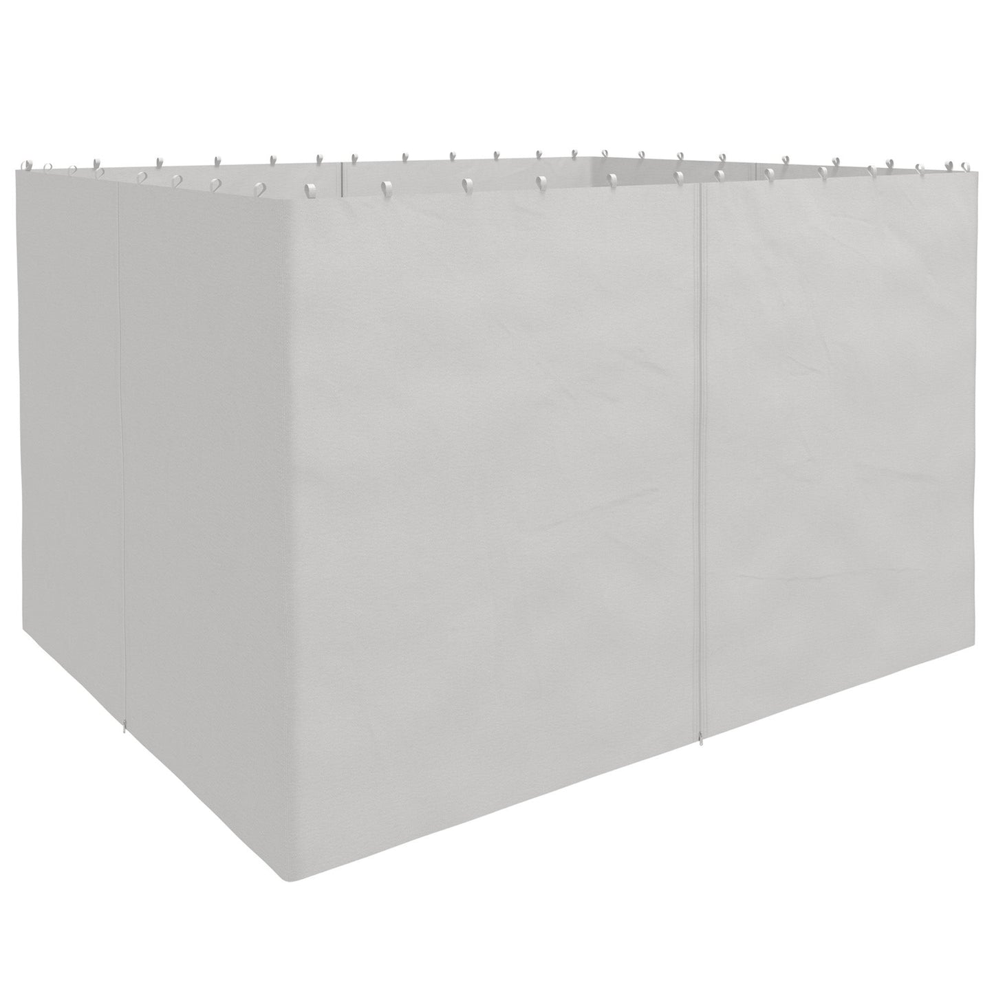10' x 12' Universal Gazebo Sidewall Set with 4 Panels, Hooks/C-Rings Included for Pergolas & Cabanas, Light Grey
