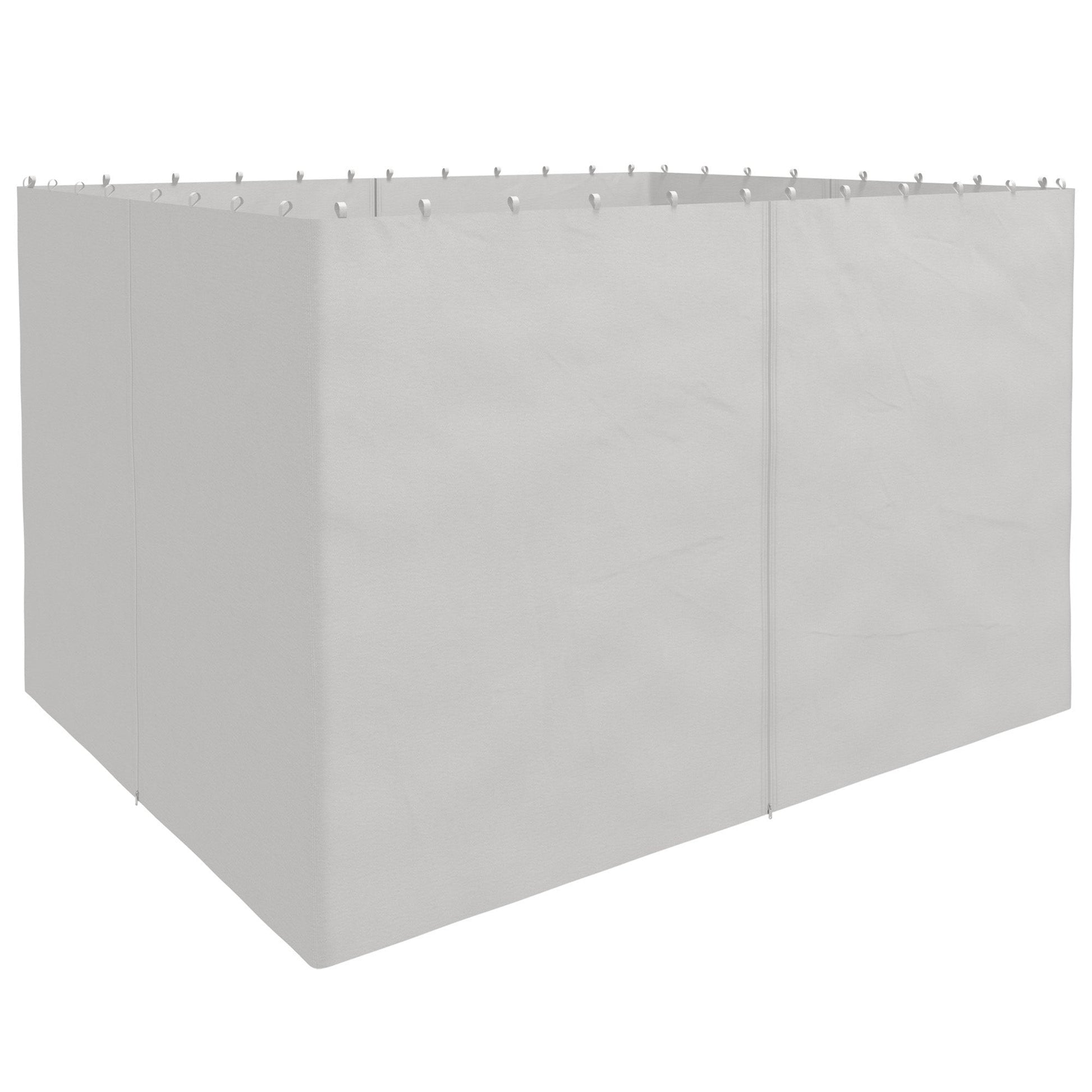 10' x 12' Universal Gazebo Sidewall Set with 4 Panels, Hooks/C-Rings Included for Pergolas & Cabanas, Light Grey
