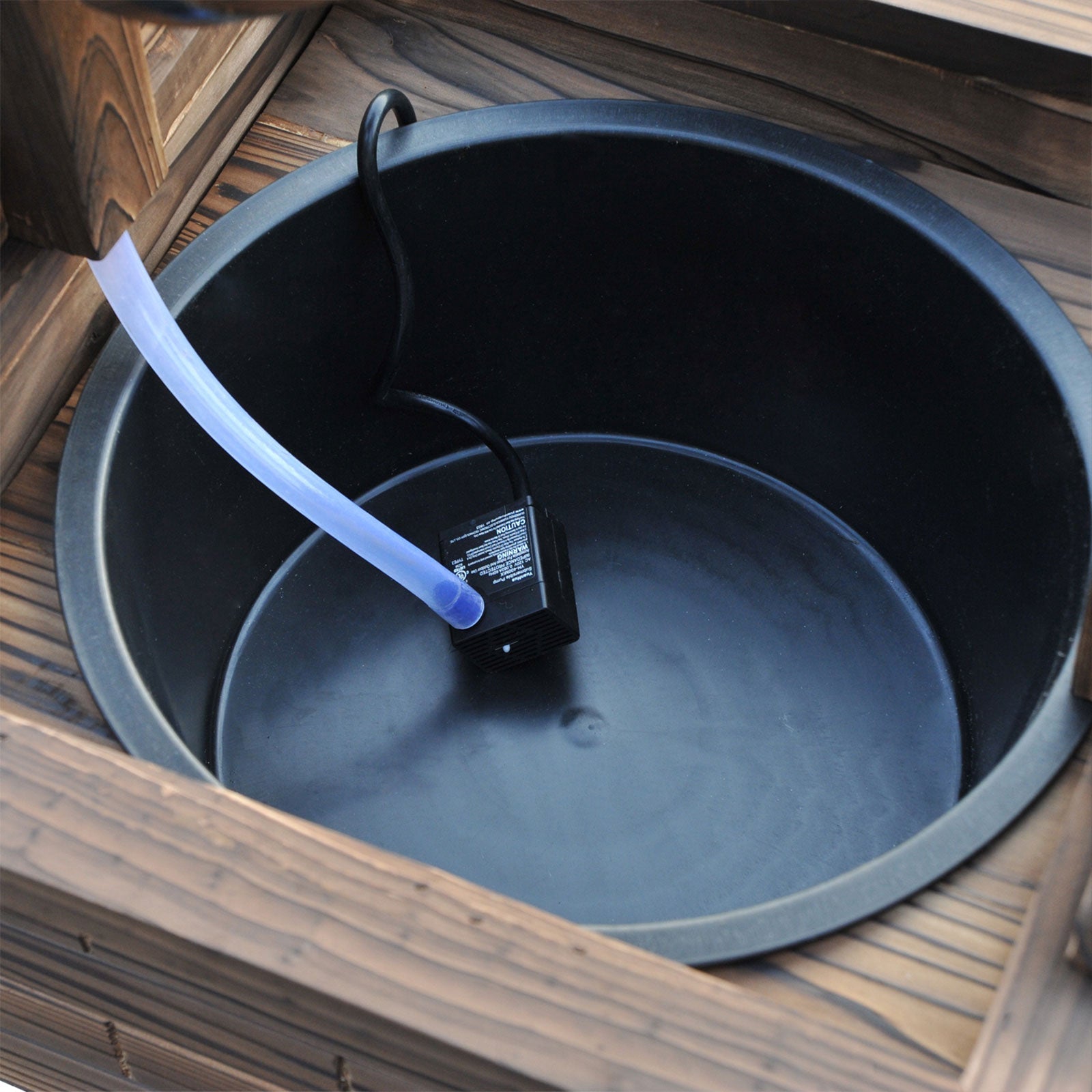 Outdoor Wooden Wishing Well Fountain with Adjustable Water Flow Rate, Rustic Waterfall Fountain with Electric Pump, Water Bucket, for Backyard, Patio Garden, Carbonized