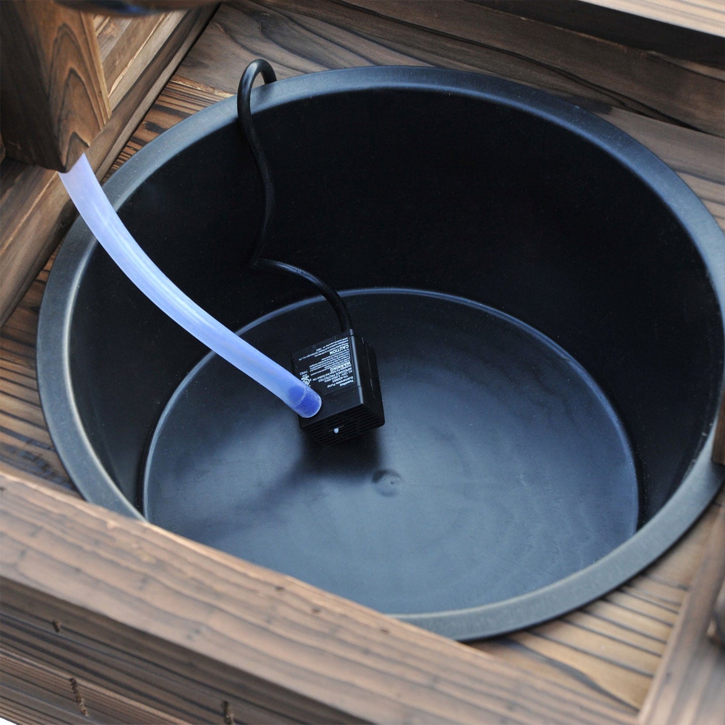 Outdoor Wooden Wishing Well Fountain with Adjustable Water Flow Rate, Rustic Waterfall Fountain with Electric Pump, Water Bucket, for Backyard, Patio Garden, Carbonized