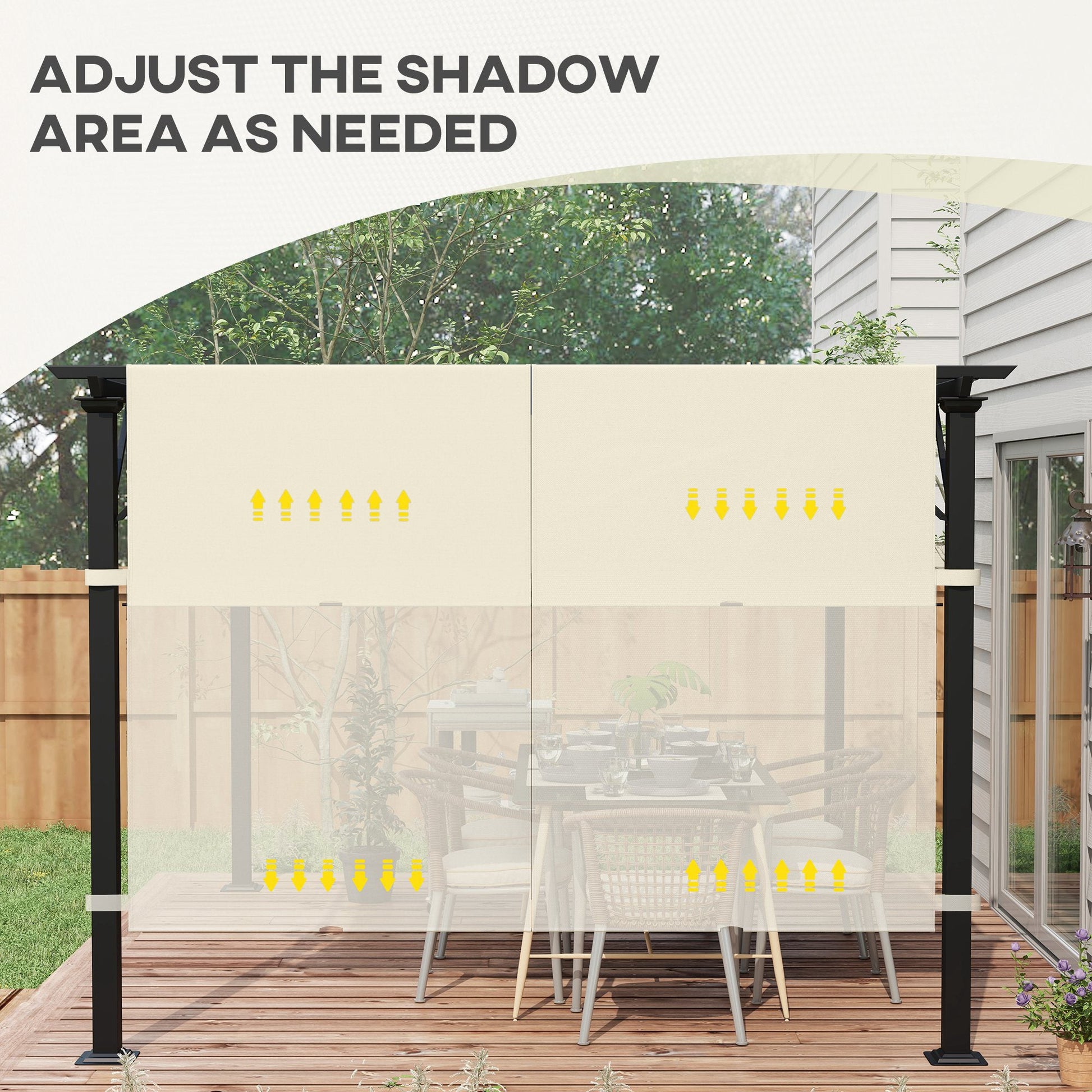 2 Pcs 16 x 4ft Pergola Canopy Replacement, UV Protection Pergola Shade Cover, Easy to Install, for 10 x 10ft Pergola, Cream White